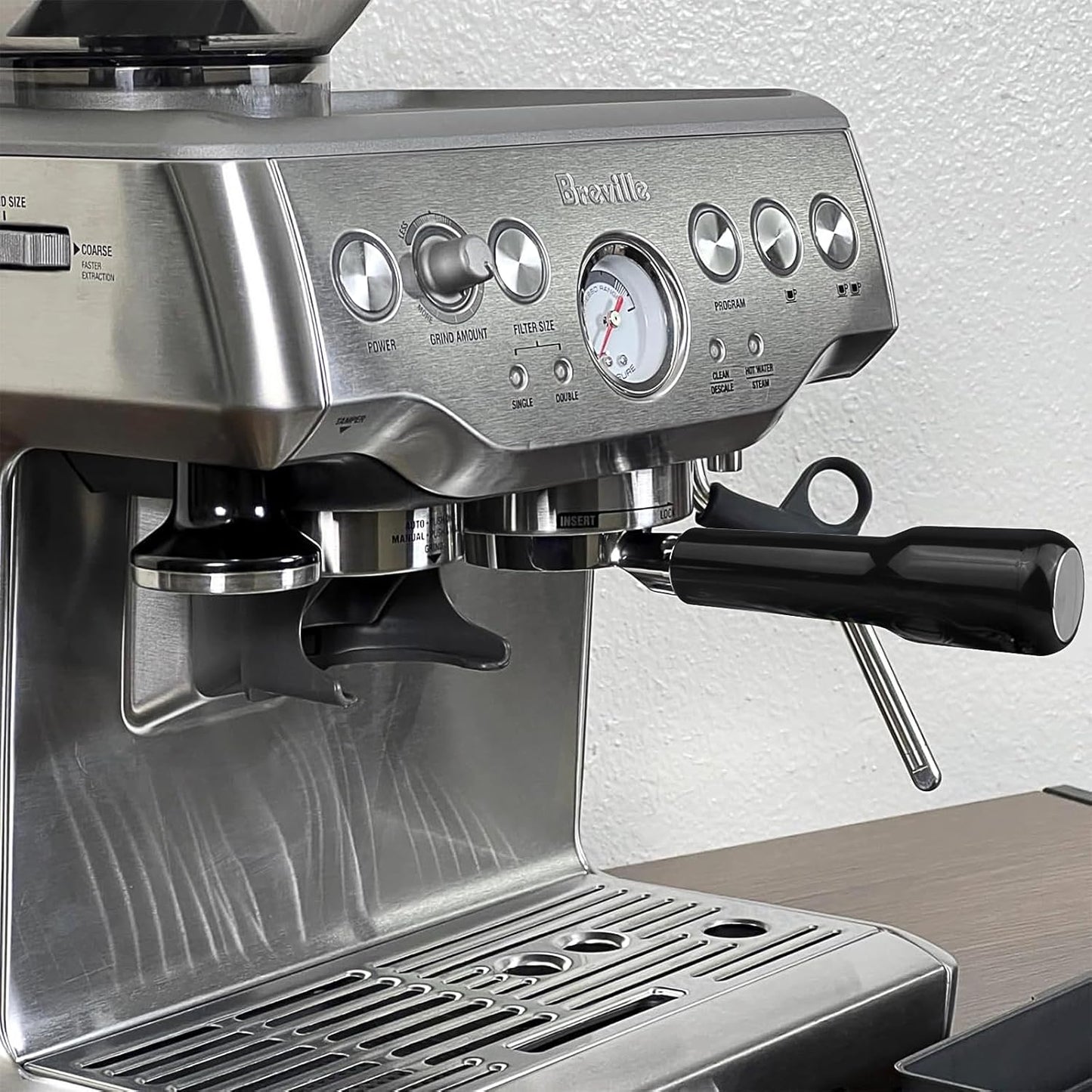 54mm Bottomless Portafilter Compatible with Breville Barista Express, BES870XL, BES870BSXL, BES878BSS, BES880BSS Espresso Machine (ABS Handle-Black)