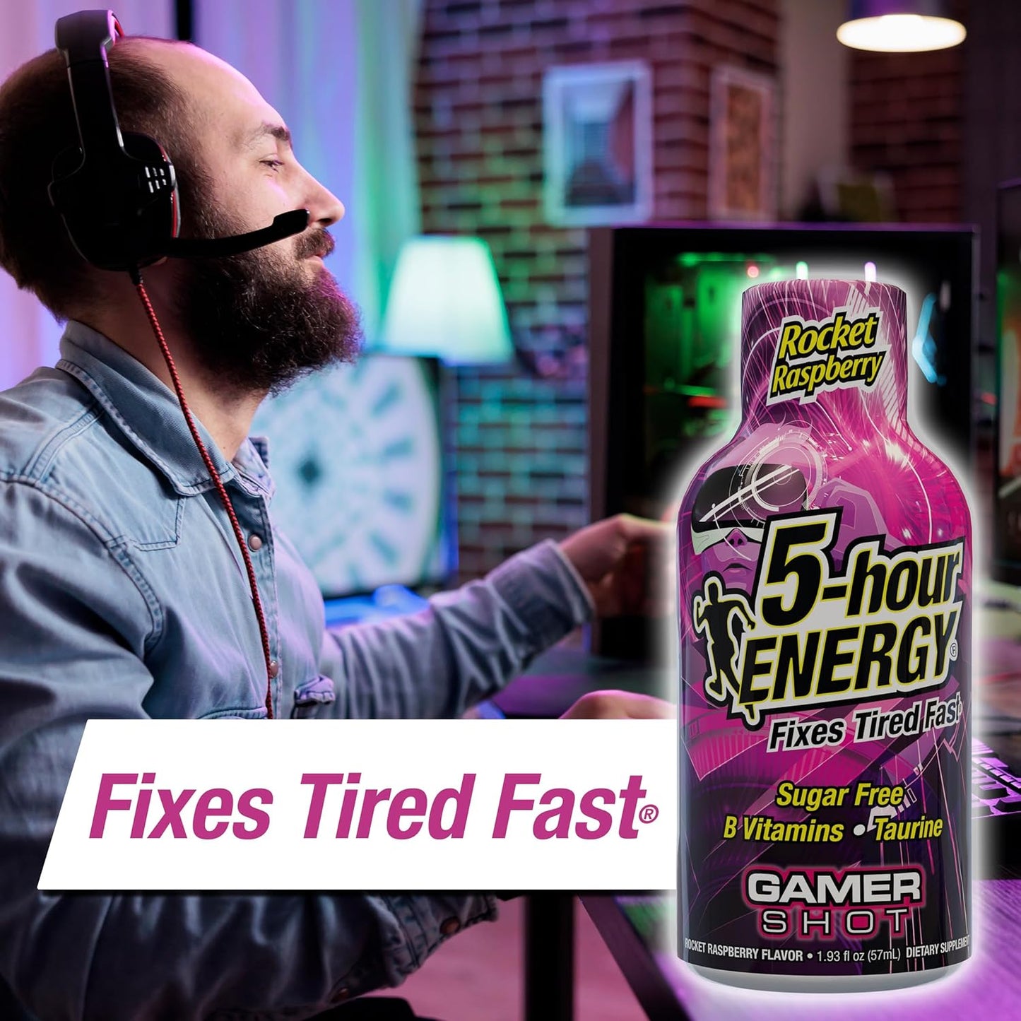 5-Hour Energy Gamer Shots Variety Pack, 30 Count (1.93 fl oz) - Extra Strength Apple Bash, Rocket Raspberry, Pineapple Charge Flavors