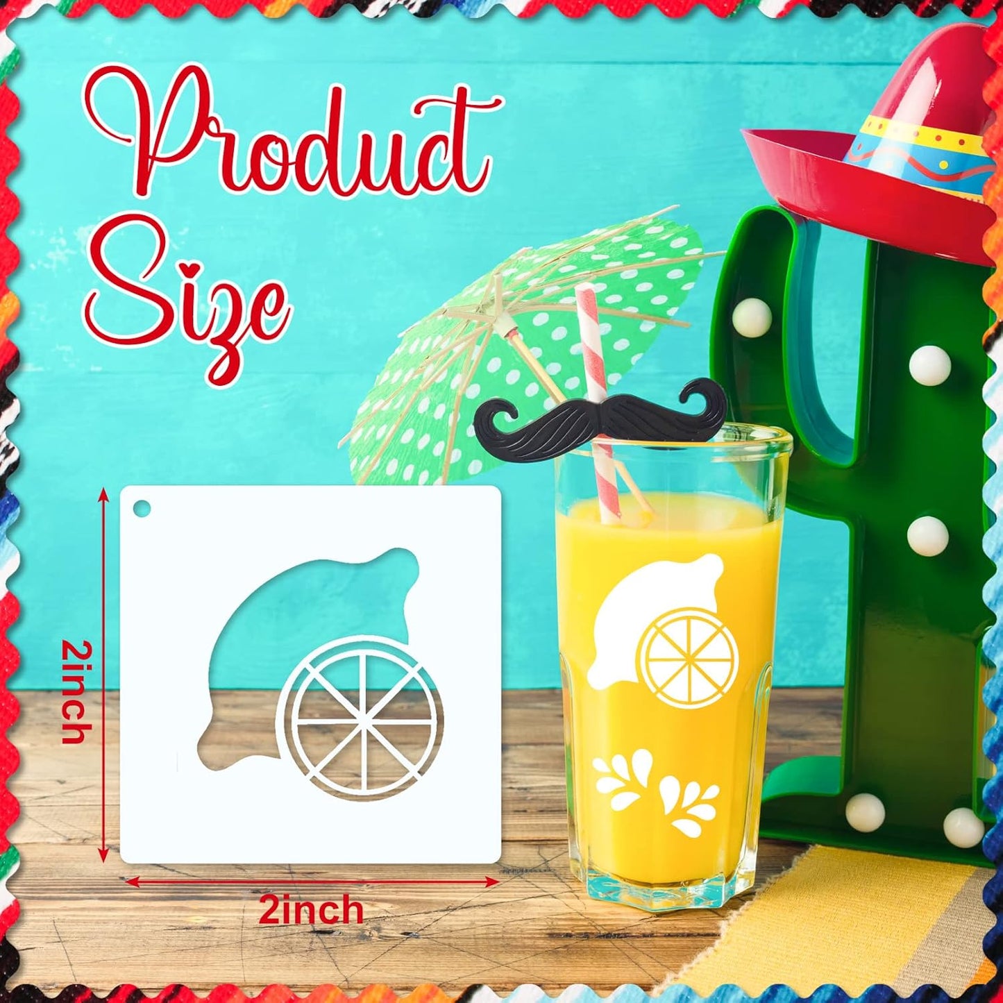 100 Pcs Stencils for Painting on Wood Reusable Stencil Crafts Drawing Templates Holiday Wall Paper for DIY Scrapbook Home 2 x 2 Inch(Mexican Festival)