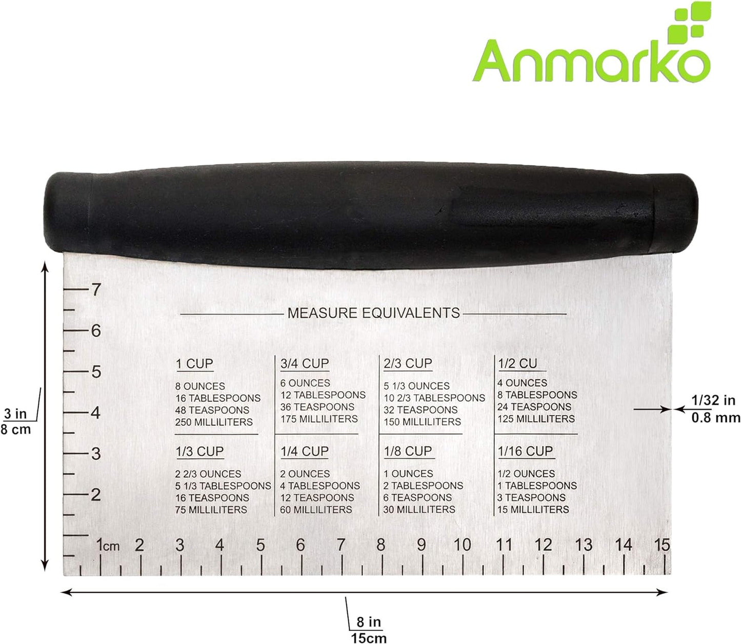 Stainless Steel Metal Griddle Scraper Chopper - Great as Dough Cutter for Bread and Pizza Dough - Multipurpose Kitchen Utensil for Flat Top Griddle - Commercial Quality