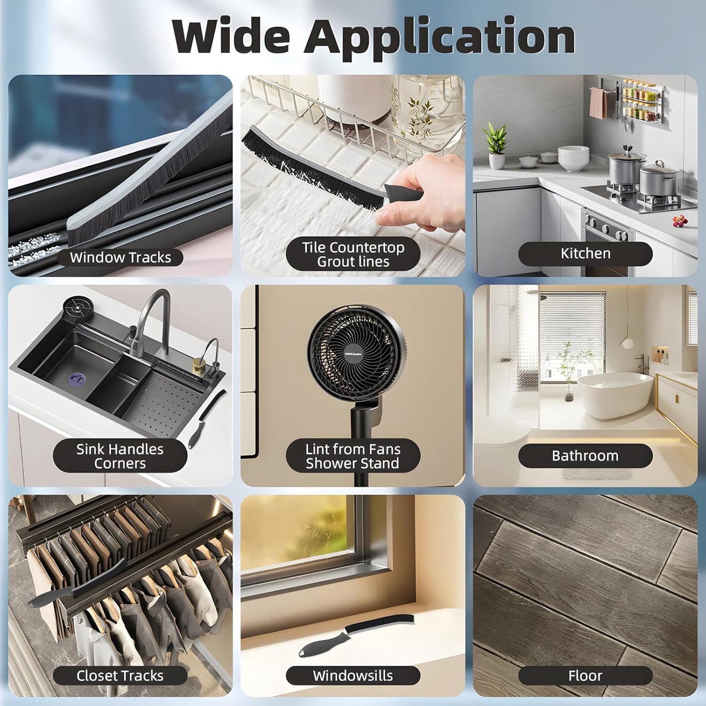 Hard Bristle Crevice Cleaning Brush-Thin Gap Scrub Brush, Small Cleaning Brush, Grout Brush, Kitchen Brush, Cleaning Tools for Toilet, Bathroom, Sink, Home, Household, Window (6, Pink)