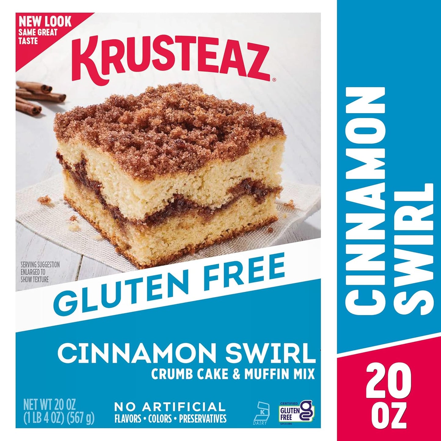 Krusteaz Gluten Free Baking Mix, Cinnamon Swirl Crumb Cake & Muffin Mix, 12-Ounce Box (Pack of 12)