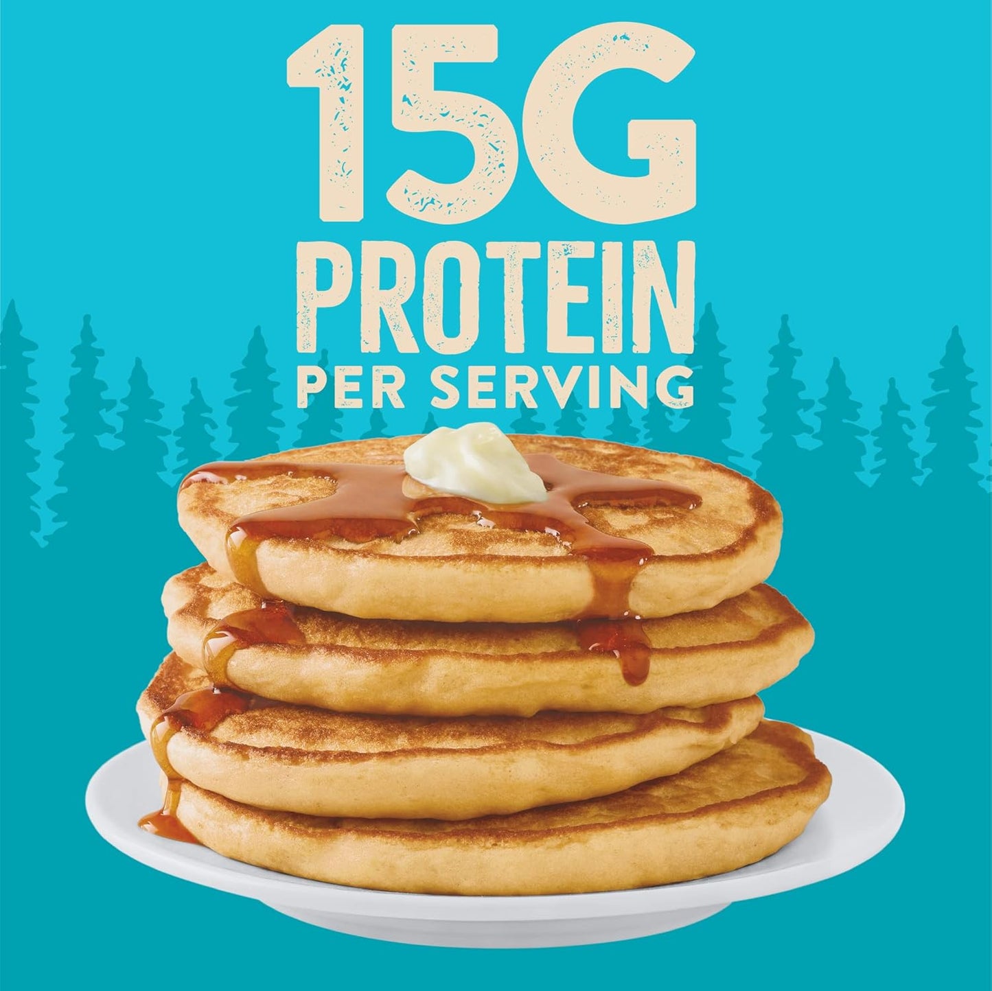 Krusteaz Protein Pancake Mix, Buttermilk Pancake Mix, 100% Whole Grain Flour & 15g of Protein Per Serving, Also Makes Waffles, Just Add Water (1.25 Pound (Pack of 2))