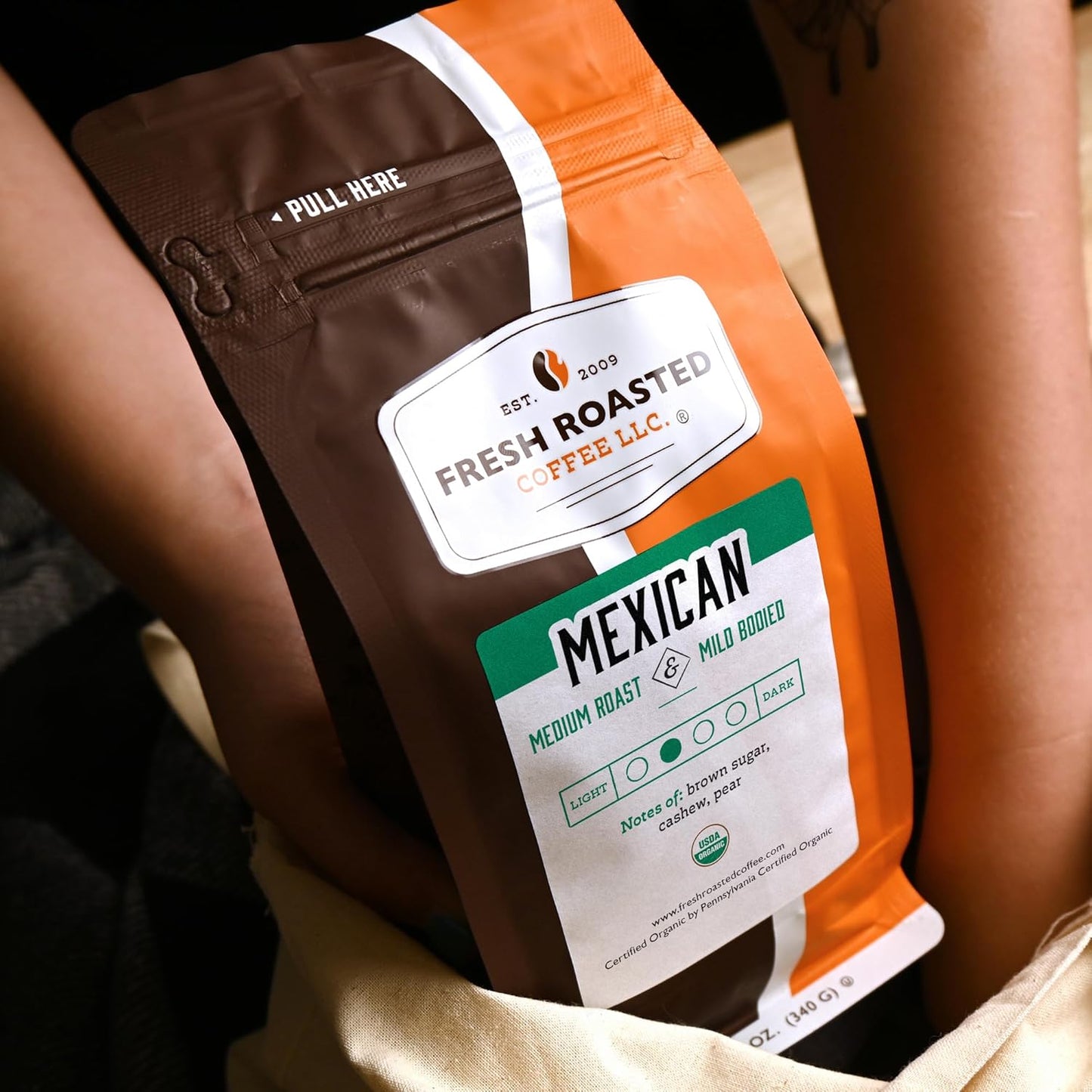 Fresh Roasted Coffee, Organic Mexican | Mold & Myco 3rd Party Tested, USDA Organic, Kosher | Medium Roast 2 lb (32 oz) Ground