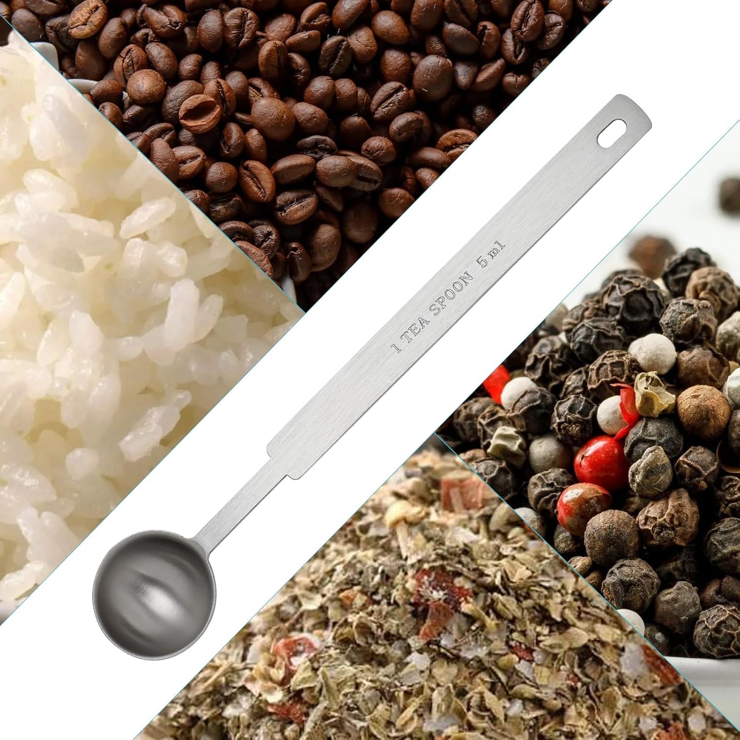 3PCS Teaspoon Measuring Spoon, 5ml/1 tsp/5 Gram Scoop, Long Handle for Cooking & Baking, Dishwasher Safe Measuring Spoon