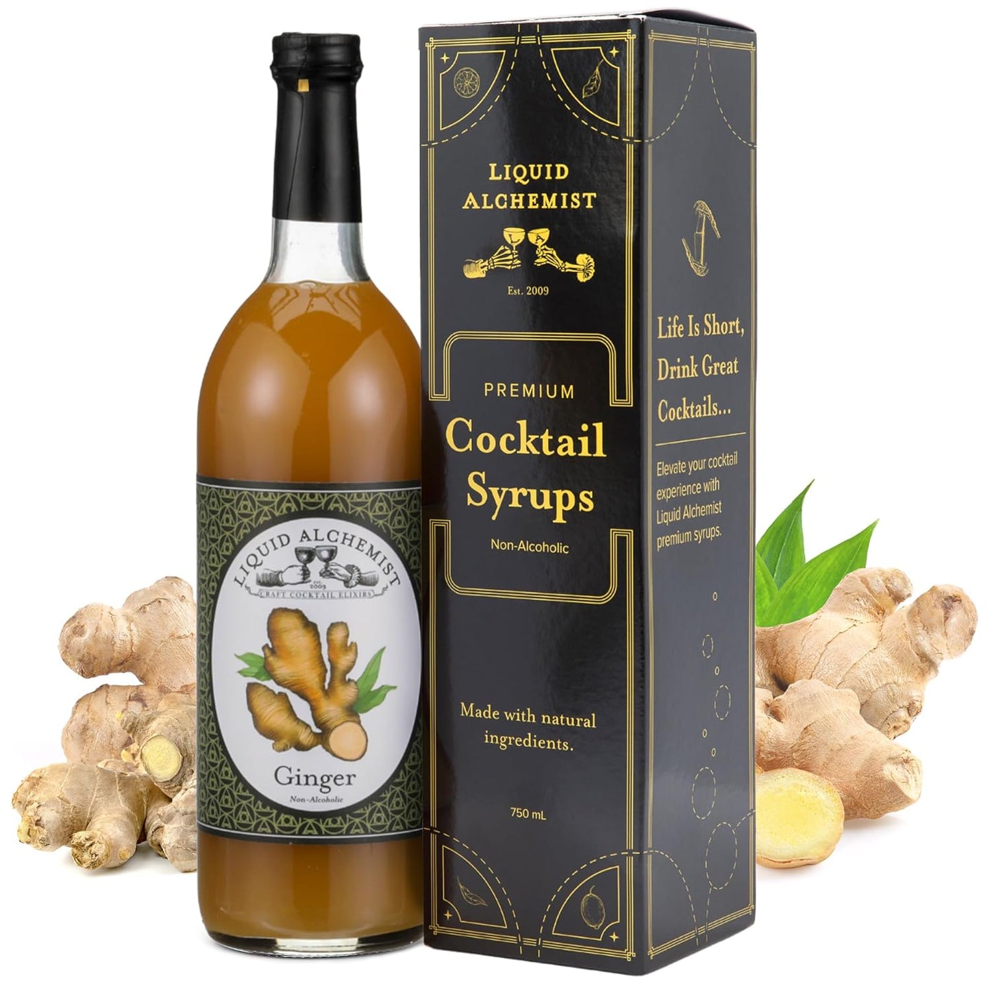 Liquid Alchemist Ginger Syrup for Cocktails - Real Ingredients Make our Liquid Ginger Puree for Cocktails the Perfect Moscow Mule Cocktail Syrup - Our Mixer is Non-GMO & Vegan (25 oz)
