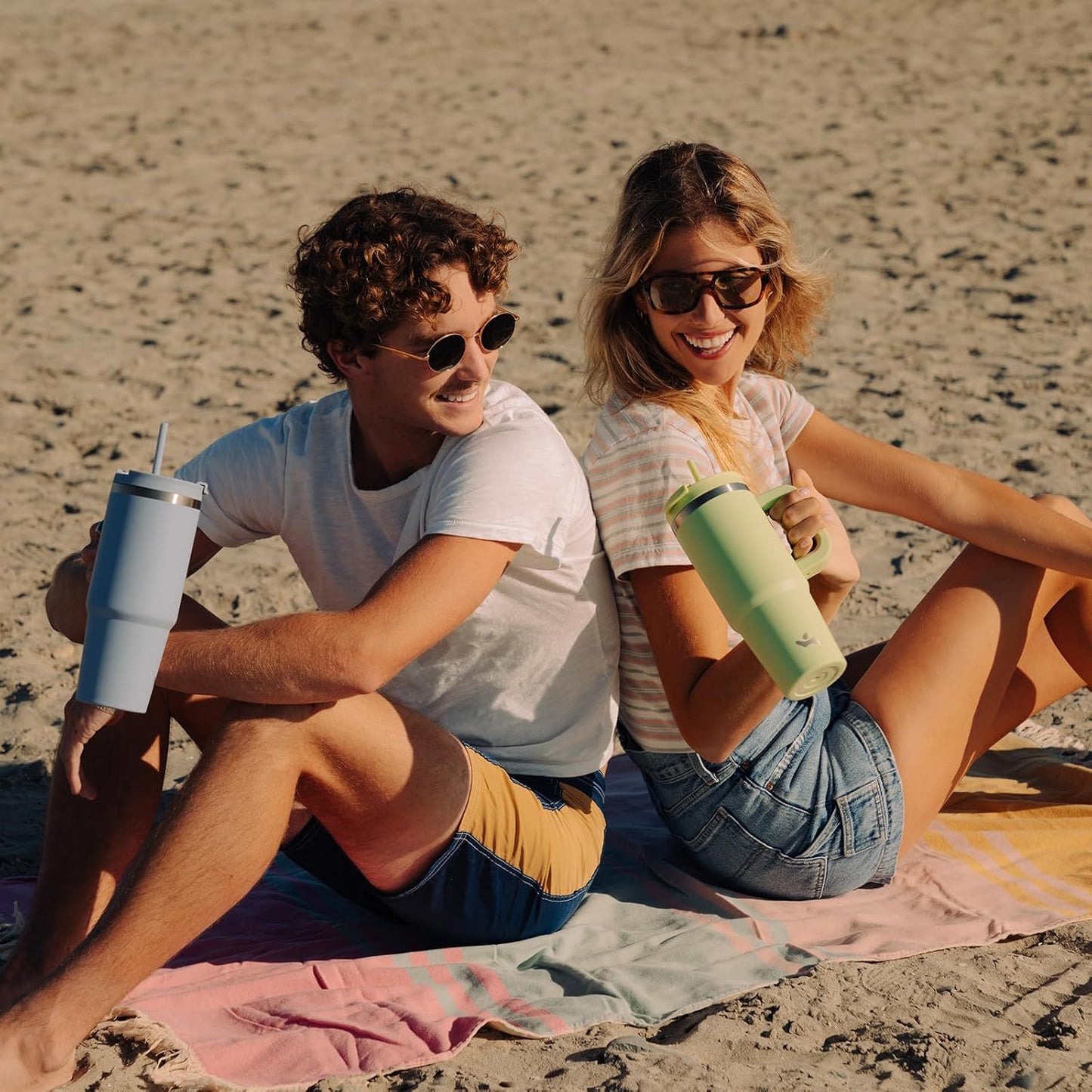 30 oz Tumbler with Handle and 2 Straws,2 in 1 Lid Insulated Water Bottle Stainless Steel Travel Coffee Mug,Lavender Green