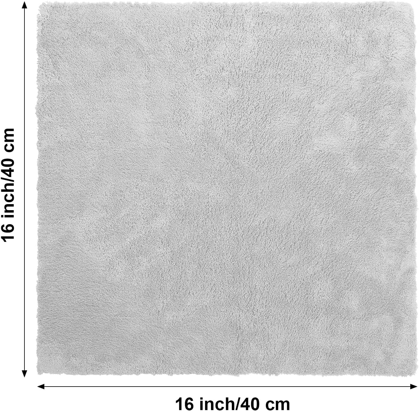 Shimeyao 30 Pcs Edgeless Microfiber Plush Towels for Cars Detailing Drying Wash Polishing Absorbent Cleaning Cloths, 500 GSM, 16 x 16 Inch(16 x 16 Inch,Light Gray,30 Pcs)