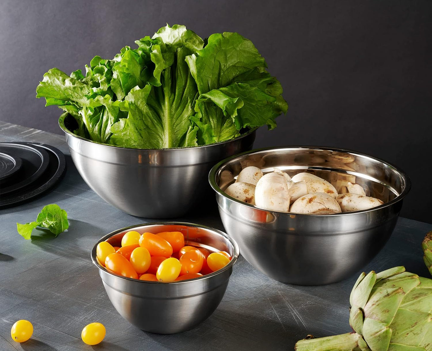 Mixing Bowls with Lids Set, Stainless Steel Mixing Bowls with Airtight Lids, Nesting Mixing Bowl Set for Space Saving Storage, Ideal for Cooking, Baking, Prepping & Food Storage