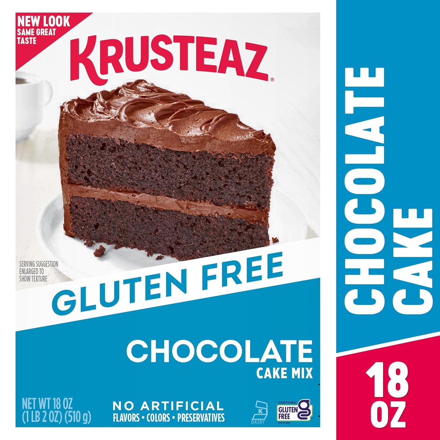Krusteaz Gluten Free Chocolate Cake Mix, No Artificial Flavors, Colors, or Preservatives, 18 Ounce(Pack of 4)