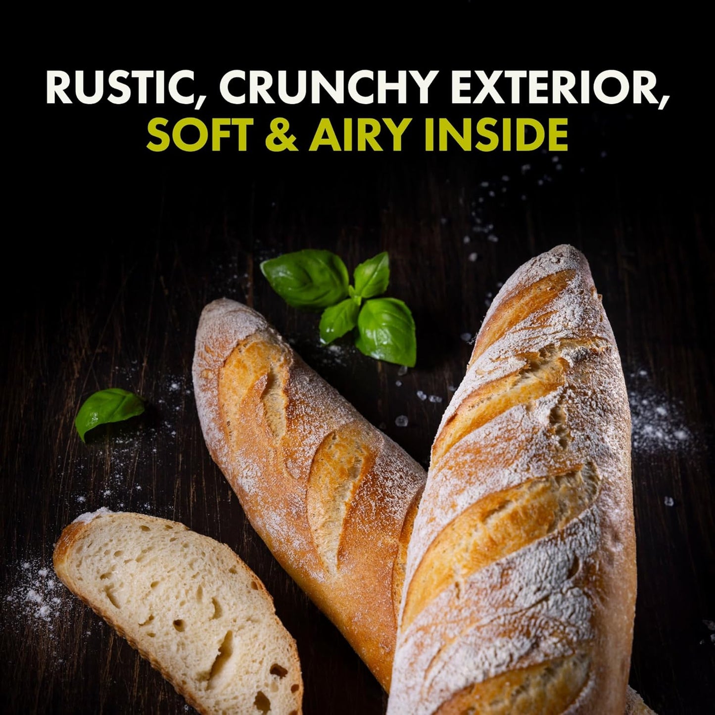 Let’s Bake Bread Organic Baguette Baking Mix - Crusty Artisan French Bread at Home - USDA Organic, Non-GMO, No Additives, Easy Home Baking, Parisian Bakery-Style Loaf - 17.64 oz (1 Pack)