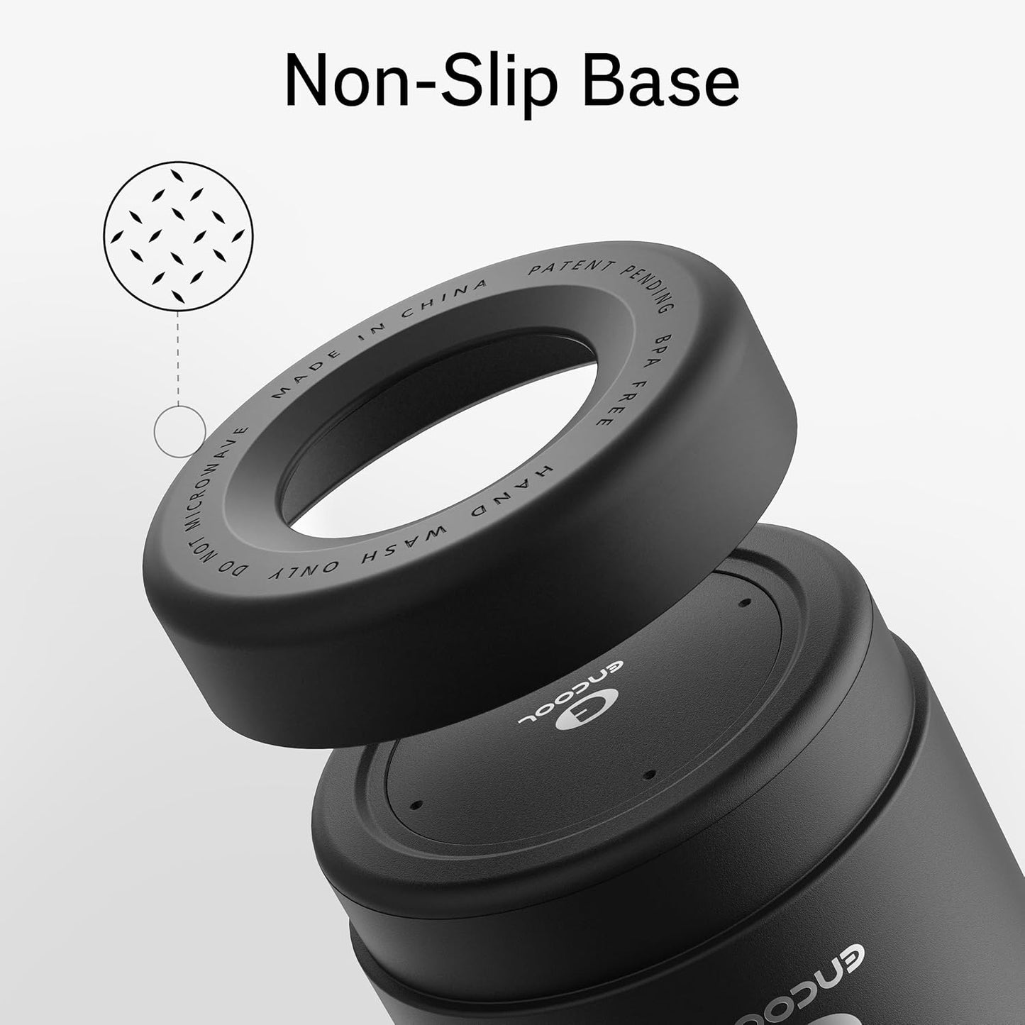 Insulated Water Bottle with Straw - Encool Stainless Steel Water Bottle, Reusable Leakproof and BPA-Free for Sports, Travel, Cold for 24 Hours, 32 oz, Black Night