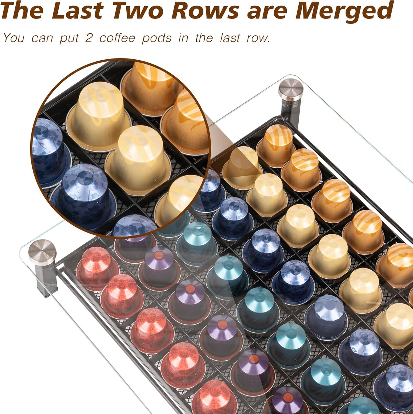 RECAPS Coffee Pod Holder Storage Small Pod Drawer Pods Holder Compatible with Nespresso Original Line Coffee Pods Kitchen Organizer Holds 60 Pods （NOT Compatible with Vertuoline）