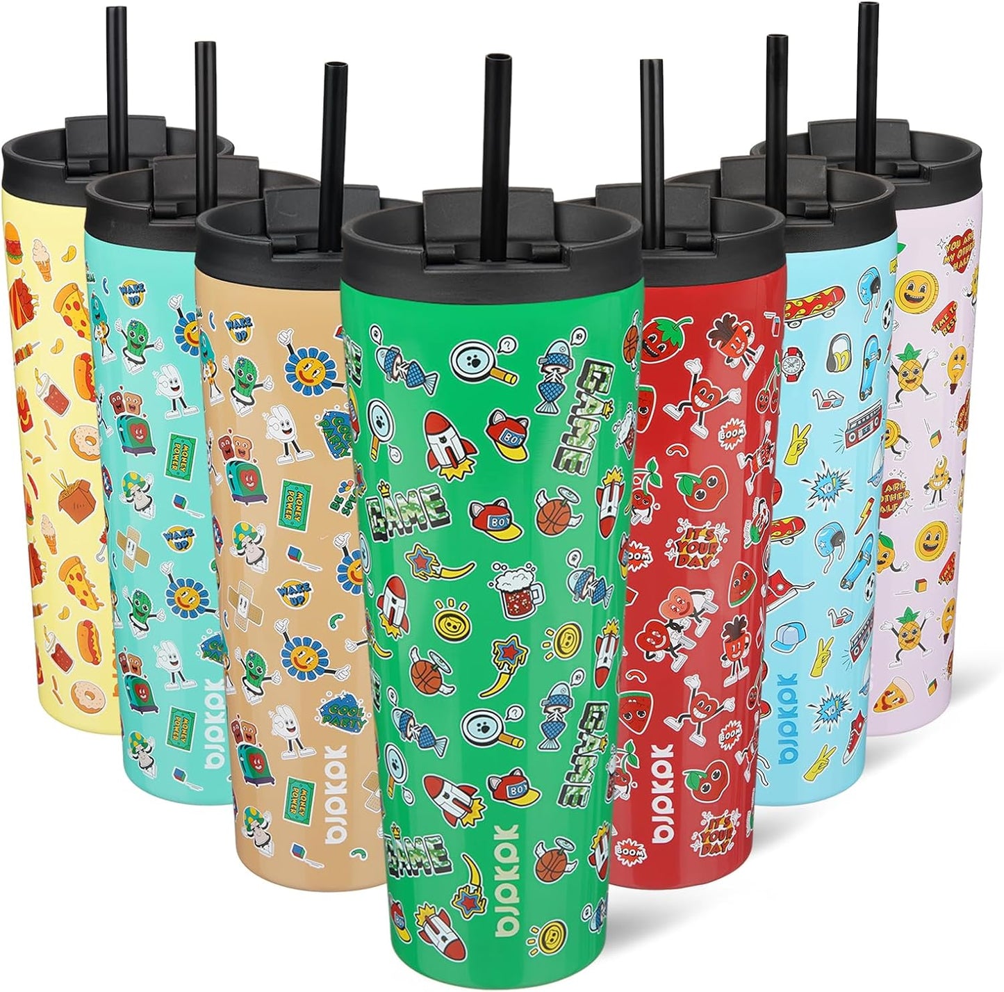 BJPKPK 26oz Stainless Steel Insulated Tumbler With lid And Straw Travel Coffee Thermal Tumblers Cup For Women And Men,Game