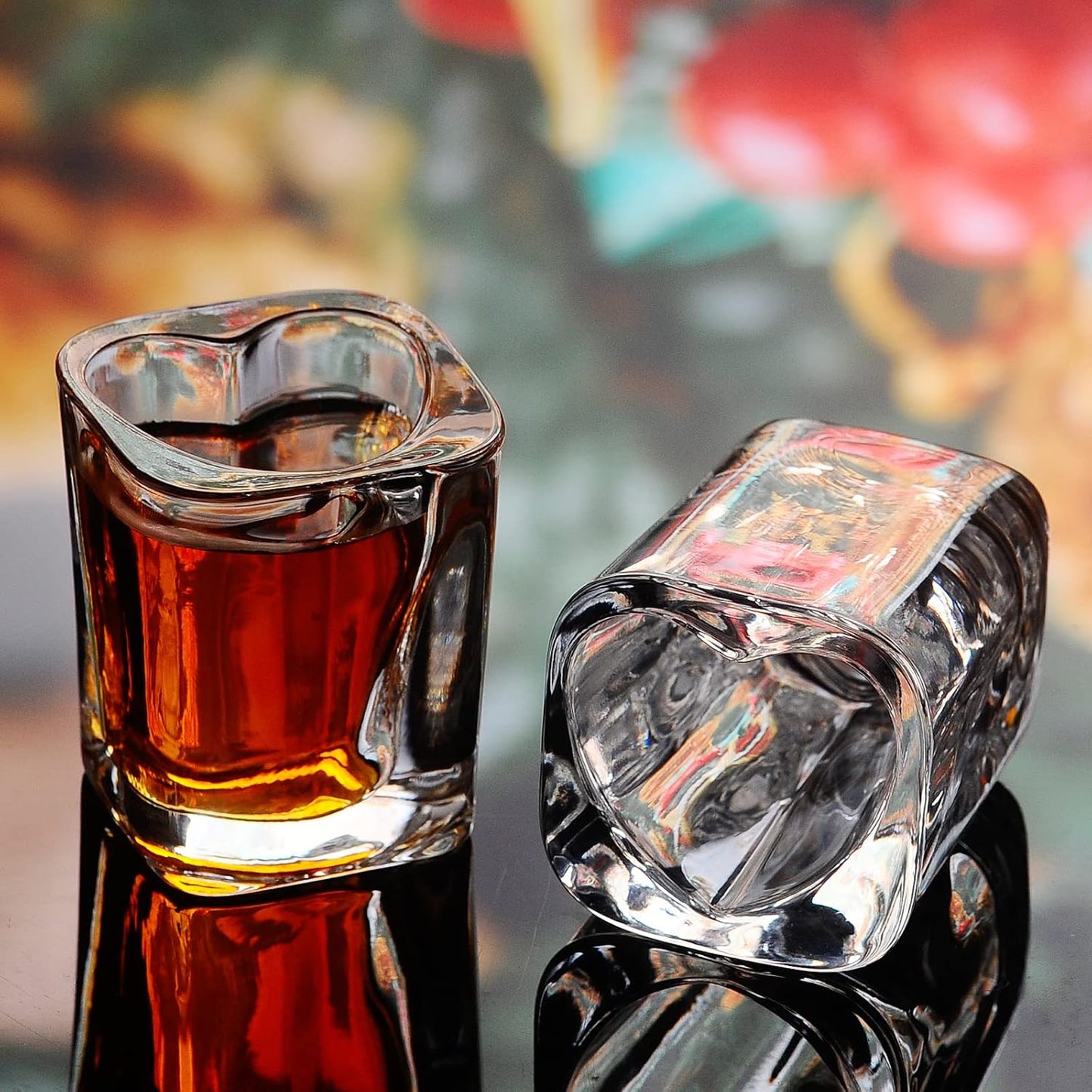 2oz Heavy Base Shot Glasses, Sets of 6/Heart Shaped Clear Tequila Shots/Square Shot /Espresso Shot Glass/Bulk Shot Glasses