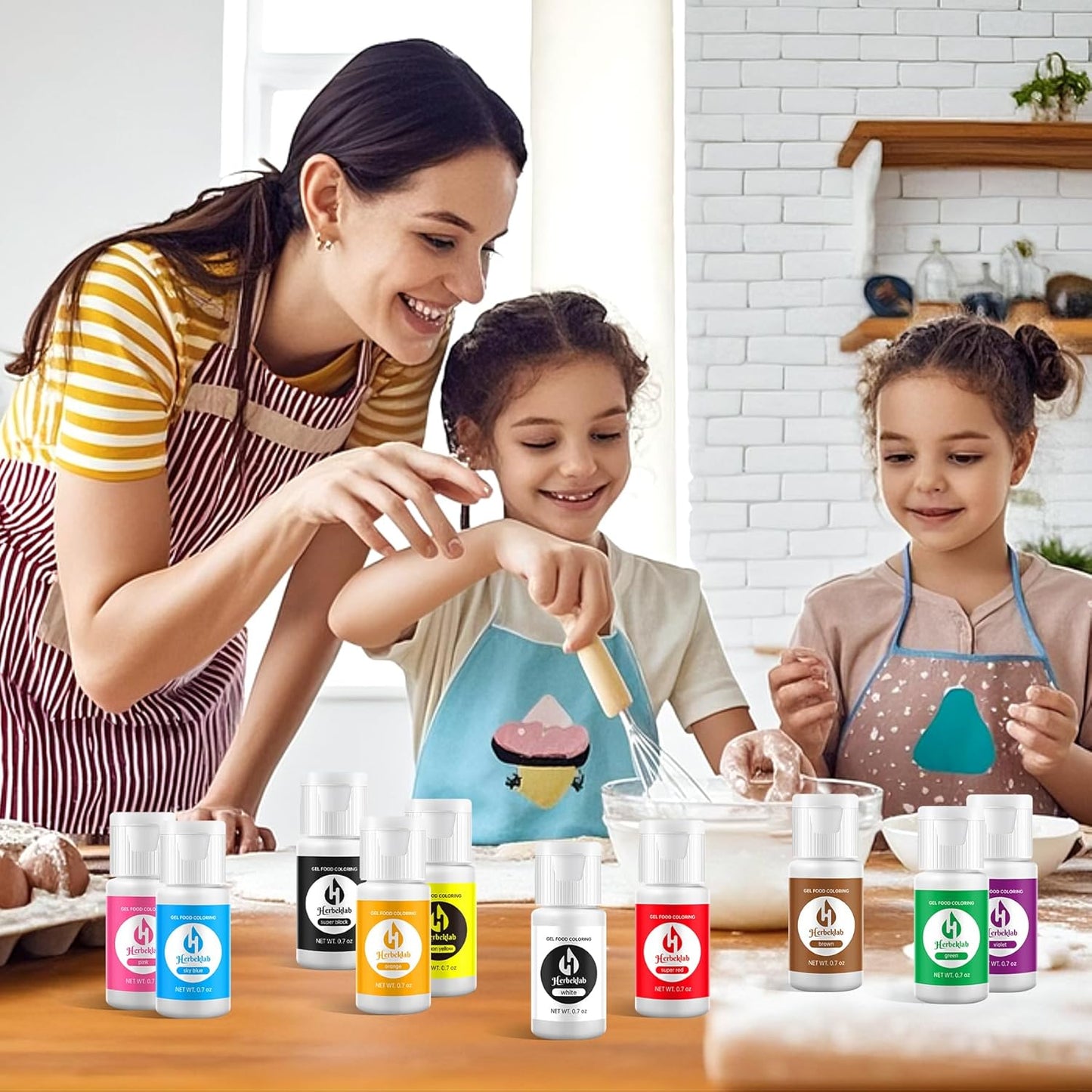 Gel Food Coloring - 10 Colors x 0.7 oz Concentrated Gel Based Food Dye Icing Colors Professional-Grade Neon Food Color for Baking Cake Decorating Cookies Fondant