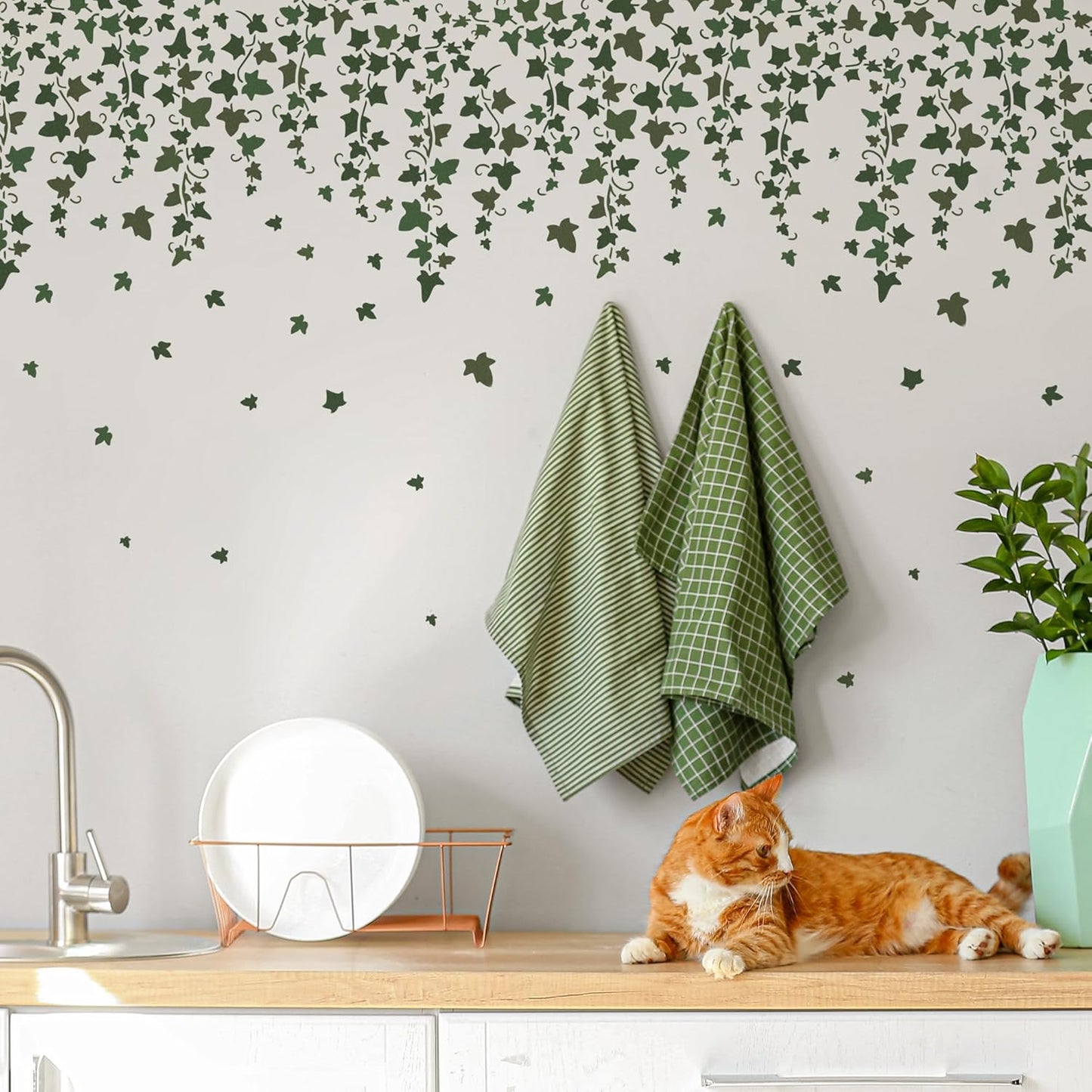 NAKLEO Painting Stencil for Crafts A3 11.8” x 16.5”, Hanging Ivy Vine Pattern, Reusable Plastic DIY & Scrapbooking Drawing Template, Decoupage Art Home Decor, Wall Wood Fabric Furniture