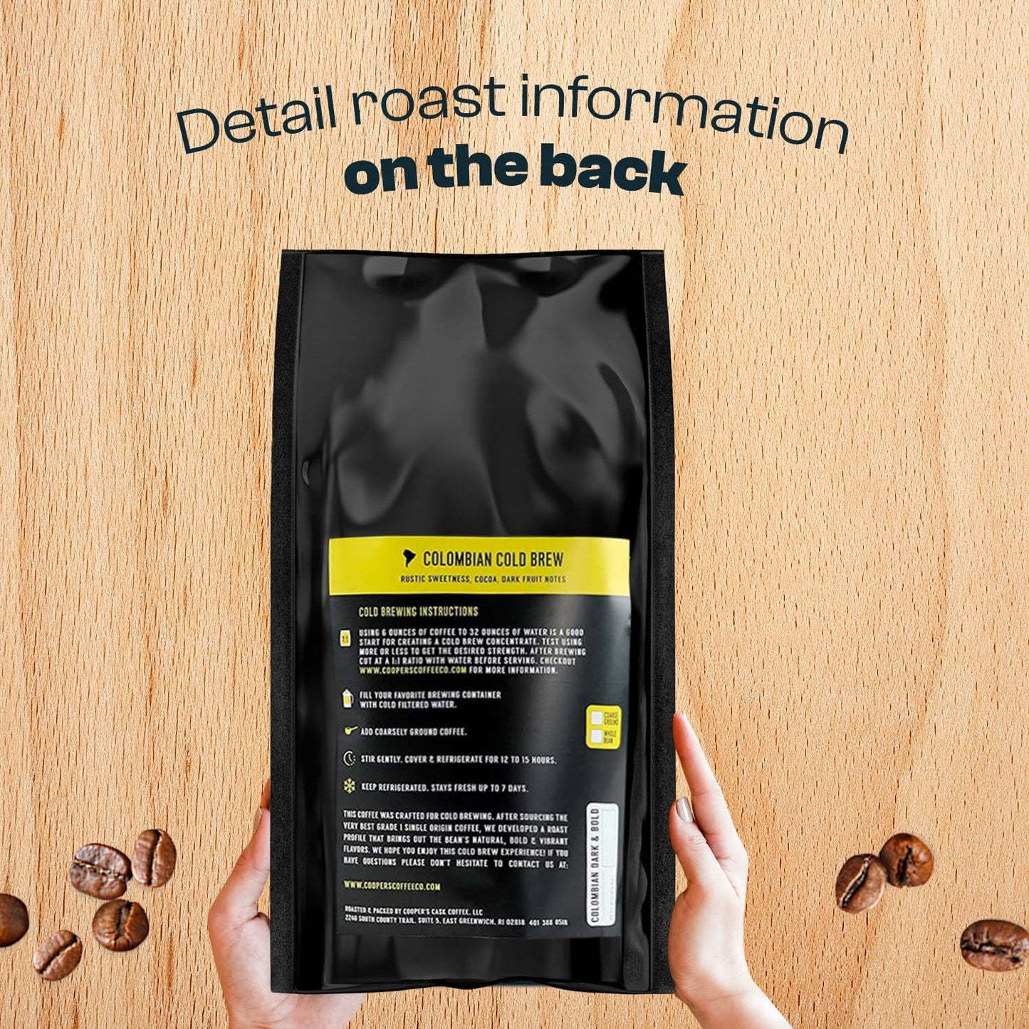 Cold Brew Coffee Colombian Reserve Single Origin Coarsely Ground Coffee - 5 lb. Bag - Dark Roast