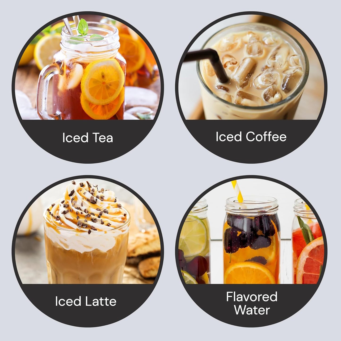 HomeCraft 3-Quart White Stainless Steel Café' Iced Tea And Iced Coffee Brewing System, 12 Cups, Strength Selector & Infuser Chamber, Perfect For Lattes, Lemonade, Flavored Water, Large Pitcher