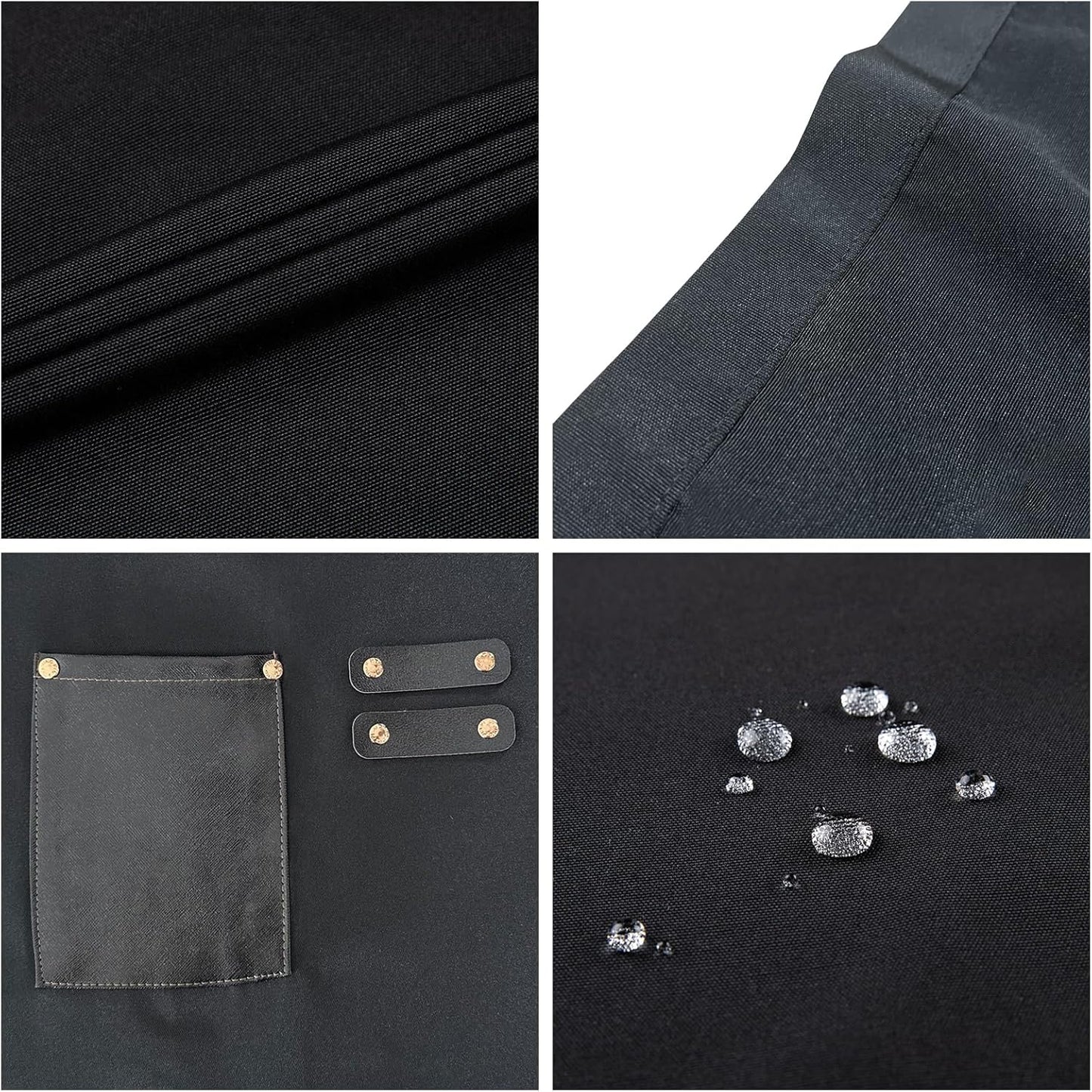 Barista Waitress Chef Cooking Aprons Waterproof Canvas Hair Stylists Apron with 3 Pockets for Women