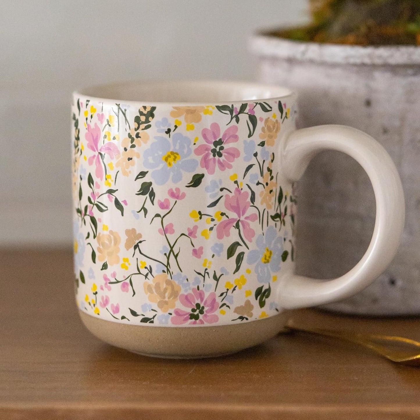 Floral Mug in Stoneware by Sweet Water Decor