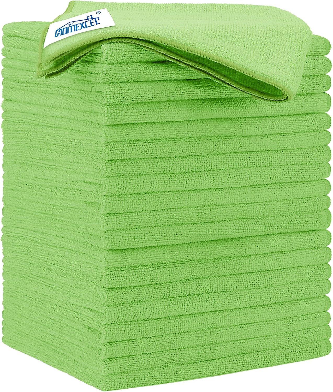 HOMEXCEL Microfiber Cleaning Cloth 20 Pack 11.5 x 11.5 Inch Microfiber Towels for Cars Ultra Absorbent Cleaning Rags Lint Free Cleaning Towels for Household Kitchen, Window Car Green