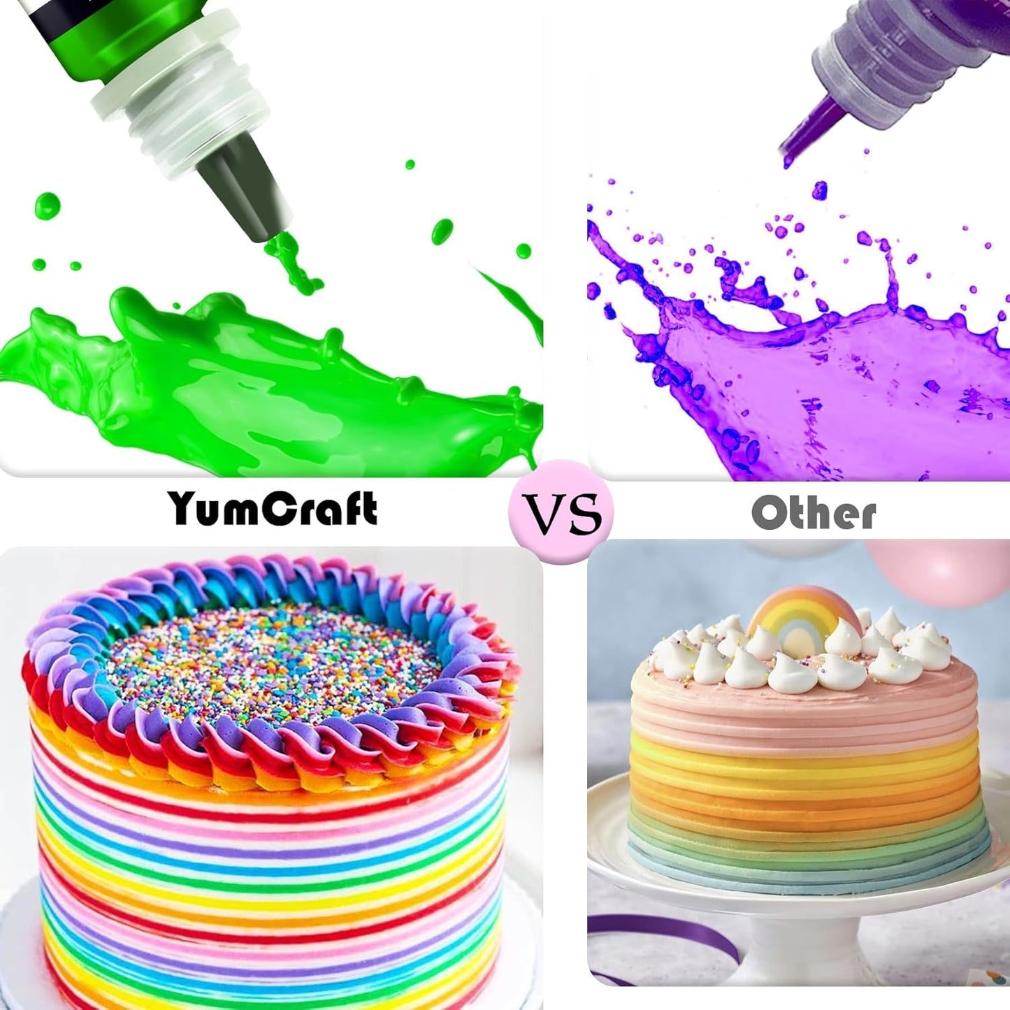 Food Coloring Liquid - Vibrant Color Food Coloring for Cake Decorating, Baking, Easter Egg, Icing - Tasteless Food Color Dye for Fondant, Cooking, Slime, Airbrush (Pink, 8 Fl.oz)