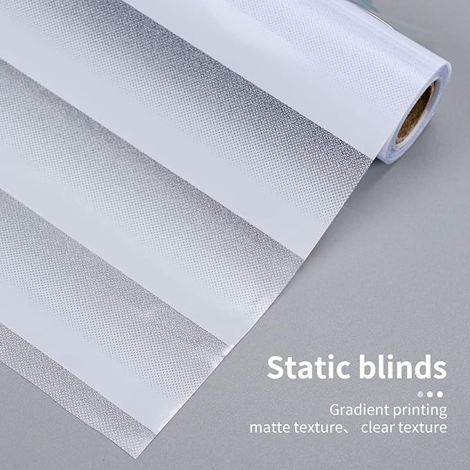 Window Privacy Film with Installation Tools, Blinds Pattern, Static Cling, Anti UV, Heat Control, Ideal for Home Shower Office Glass Door (Blinds Pattern, 17.5X78.7Inch)