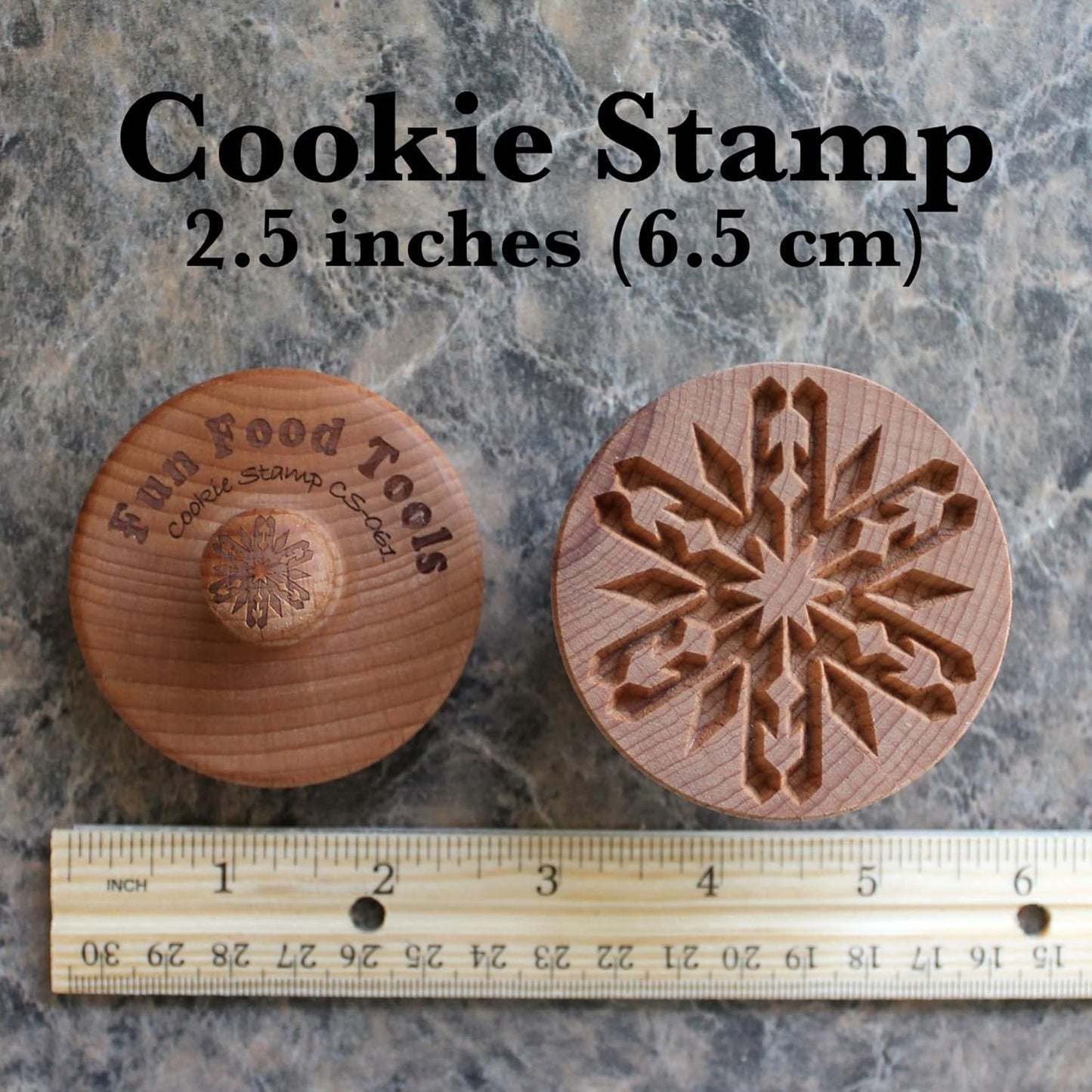 Wood Cookie Stamp, 2.5 Inch (Snowflake 2 CS-061)