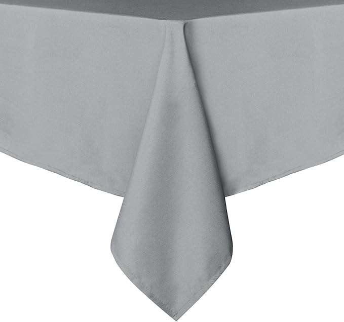 sancua Rectangle Tablecloth - 54 x 108 Inch - Stain and Wrinkle Resistant Washable Polyester Table Cloth, Decorative Fabric Table Cover for Dining Tables, Buffet Parties and Camping, Silver Grey