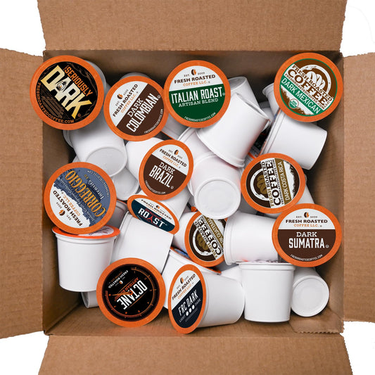 Fresh Roasted Coffee, Dark Roast Big Box Variety Pack, K-Cup Compatible, 48 Count