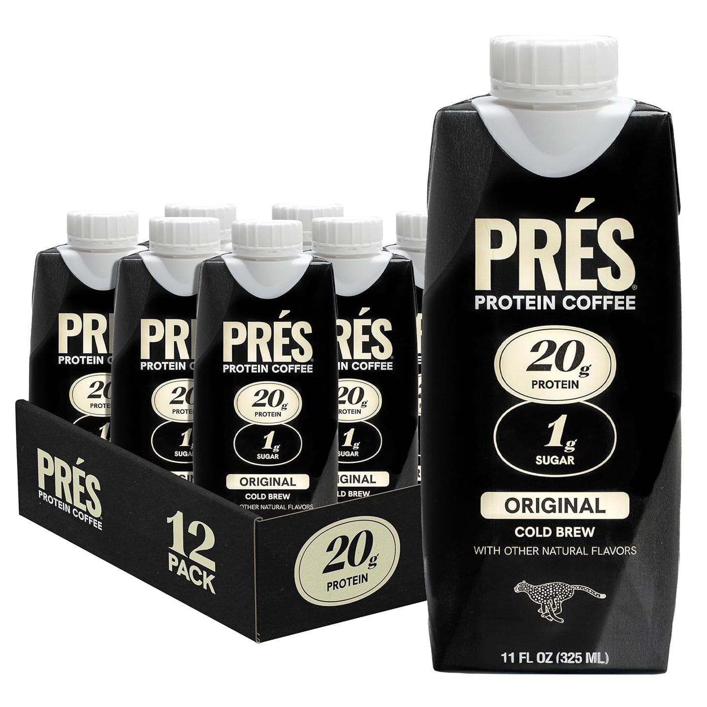 Protein Coffee - 100% Arabica Beans Real Cold Brew - 20g Ready To Drink Protein - 1g Sugar - 100 Calories - No Added Sugar, 99% Lactose Free Keto Friendly Proffee - 11 FL OZ - 12pk Original