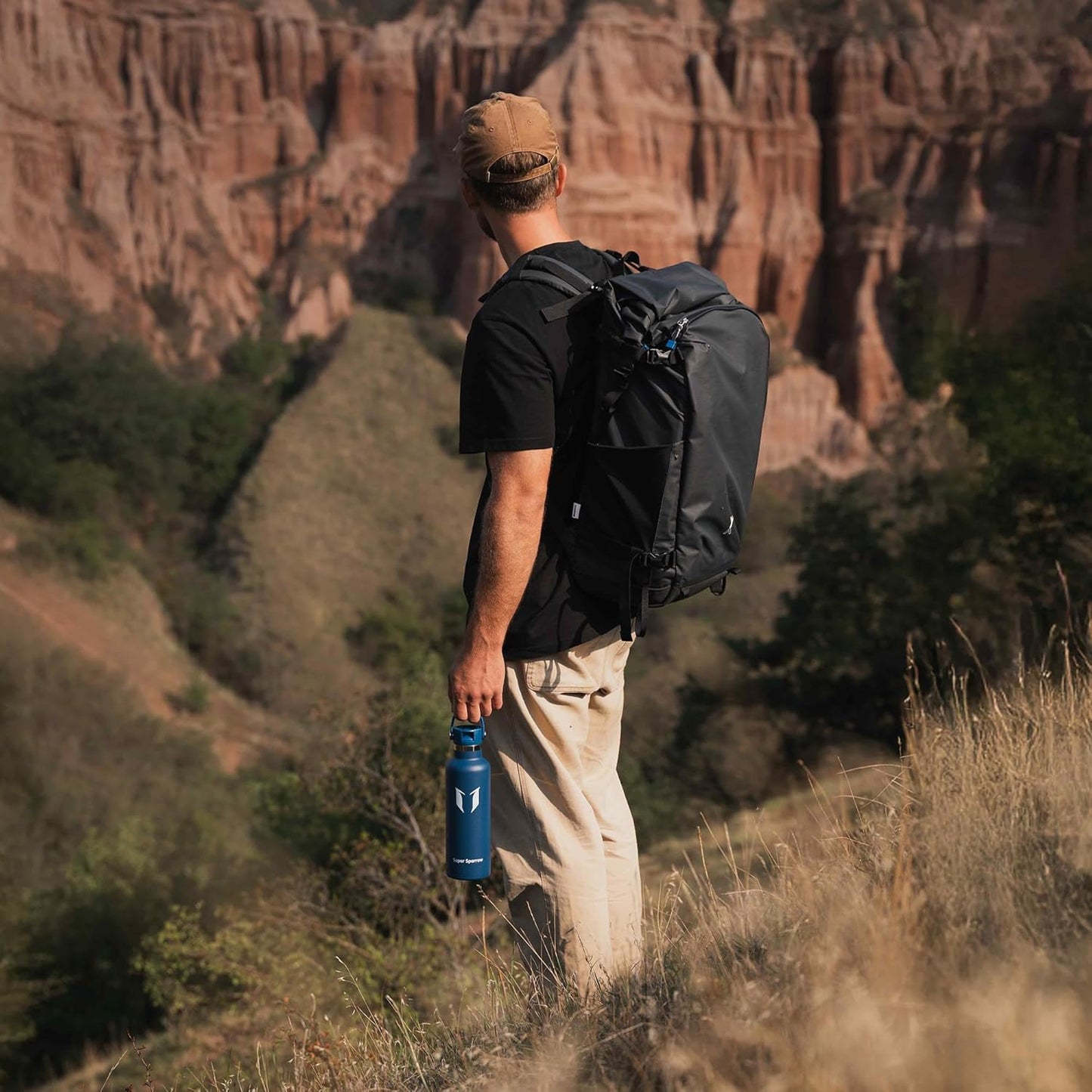 Super Sparrow Insulated Water Bottle - 17 Oz / 25 Oz / 32 Oz - Standard Mouth FlipFlow Flask - BPA Free, Leak Proof Drink Bottle- Ergonomic Straw Water Bottles for Work, Gym, Travel, Sports