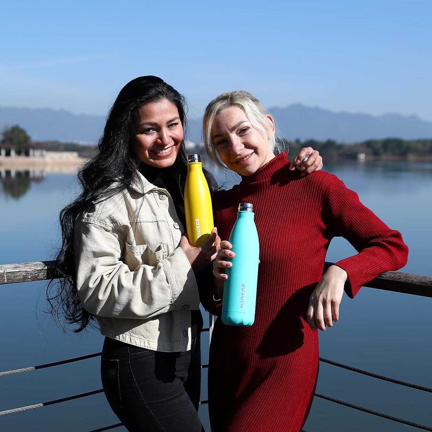 BJPKPK 17oz Insulated Stainless Steel Water Bottles,Sports Water Bottles Keep Cold for 24 Hours and Hot for 12 Hours,BPA Free for Travel,Turquoise