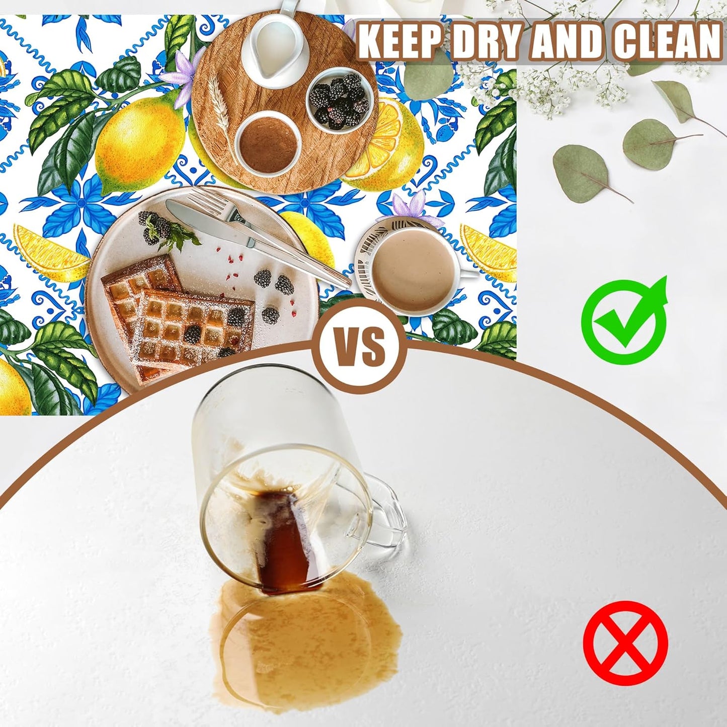 Lemon Fruit and Purple Flower Coffee Mat Absorbent Dish Drying Mat for Kitchen Counter Hide Stain Rubber Backed Coffee Bar Accessories Fit Under Espresso Machine Dish Drainer, 11.8 x 19.7 Inch