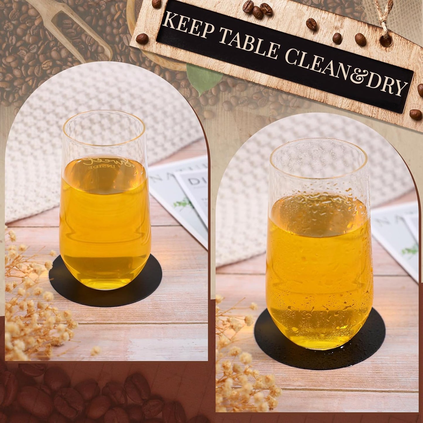 TaoBary 400 Pcs Disposable Paper Coasters Bulk 1MM, 4 Inch Round Cardboard Coasters Blank for Bar Drinks DIY Crafts Arts Wedding (Black)