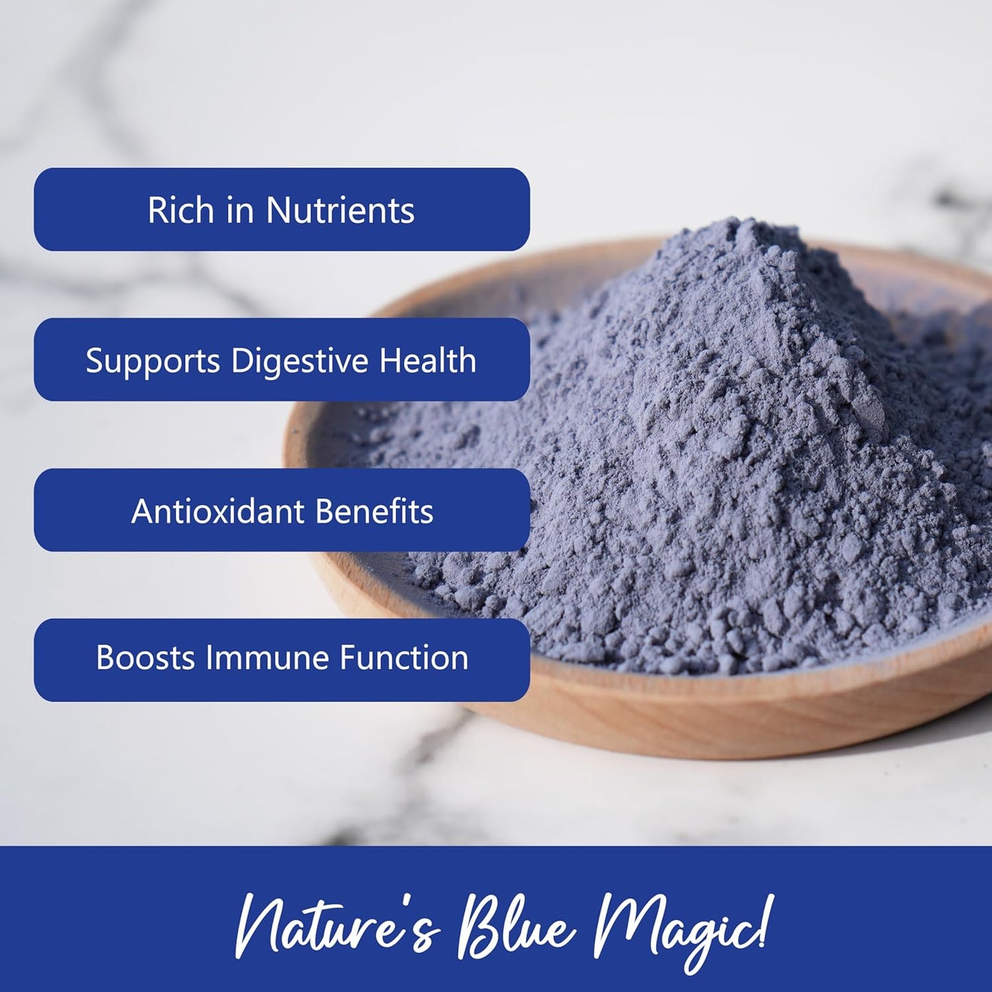 NPG 100% Pure Blue Butterfly Pea Flower Powder 7 oz(198 g), All Natural Non GMO Blue Food Coloring Powder Rich in Antioxidants,Caffeine Free Gluten Free Vegan