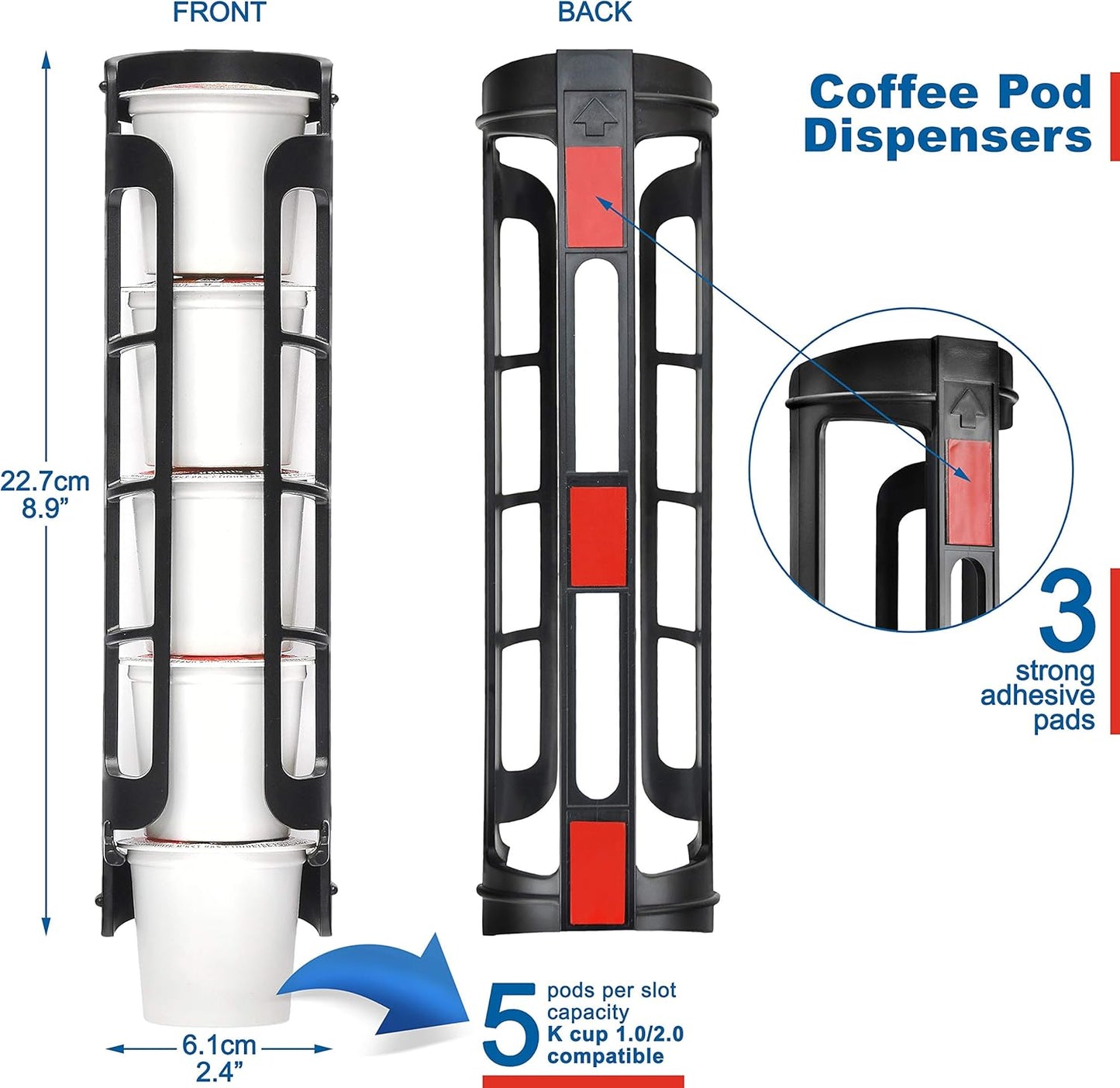 STORAGENIE K Cup Holders, Coffee Pod Holders for Keurig, Kcup Holders, Space Saving K pod Storage | Organizer, Perfect for Counters Small Space