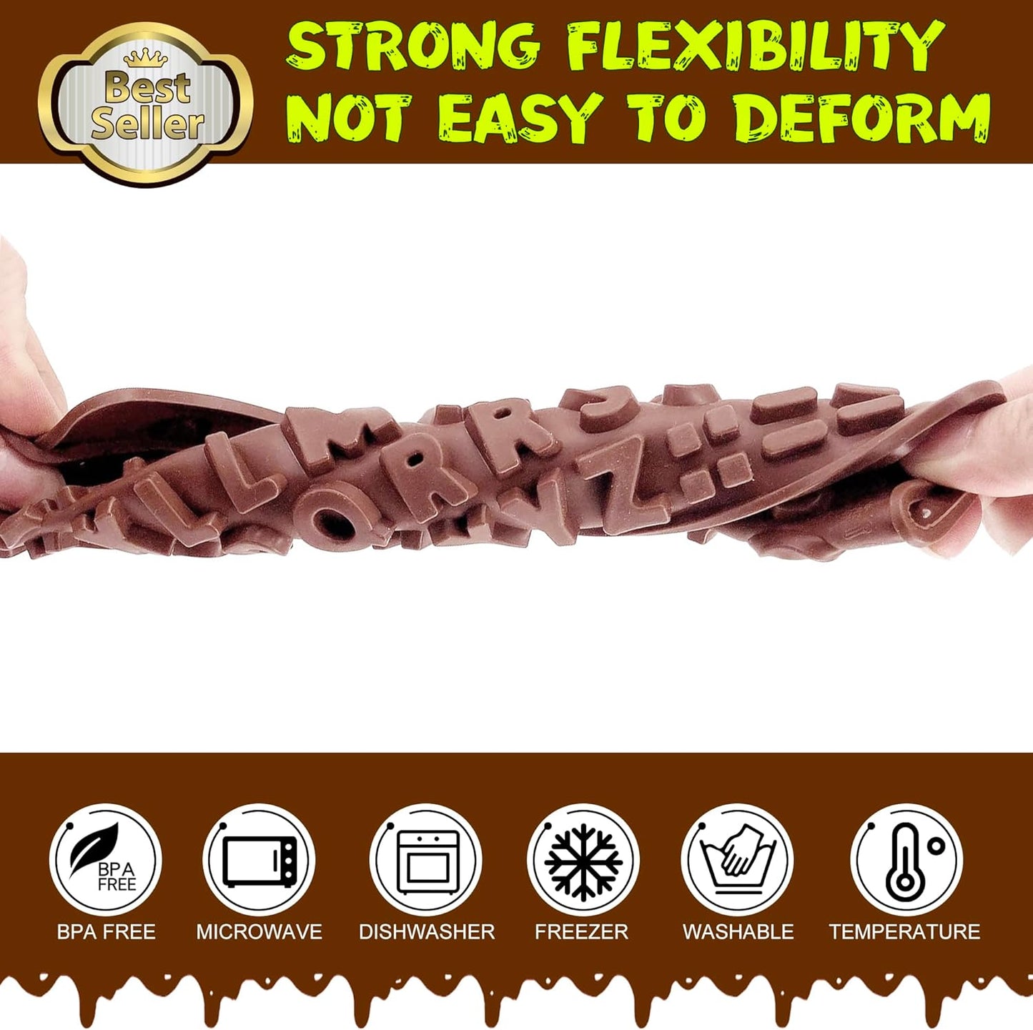 Silicone Letter Mold Chocolate Molds - Non-Stick Letter Chocolate Mold, Made of Food Grade Silicon, Perfect for Cake Decoration, Candy, Chocolate, Birthday Party - 4 Pack