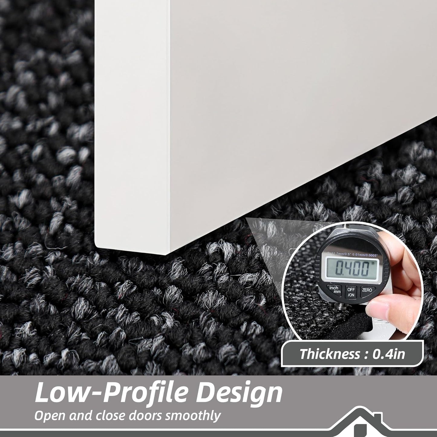 BEQHAUSE Dirt Trapper Door Mat 20" x 32", Non-Slip Washable Doormats Entrance Mat, Dirt Resistant and Absorbent Welcome Mat, Low Profile Floor Mats for Front Back Door and Entryway, Black