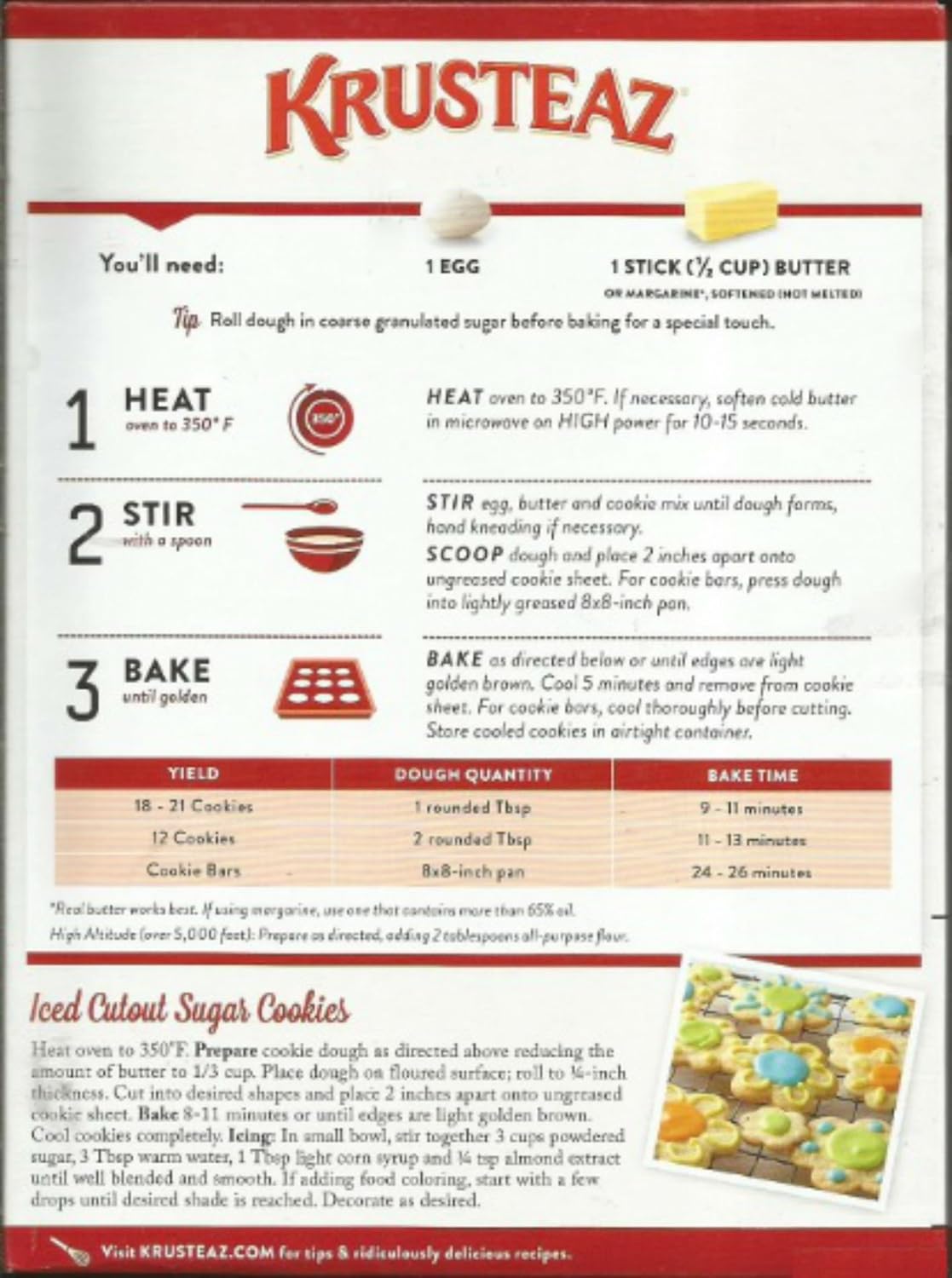 Krusteaz Cookie Mix, Butter Vanilla Sugar Cookie Mix, 14 Ounce Box (Pack of 2)