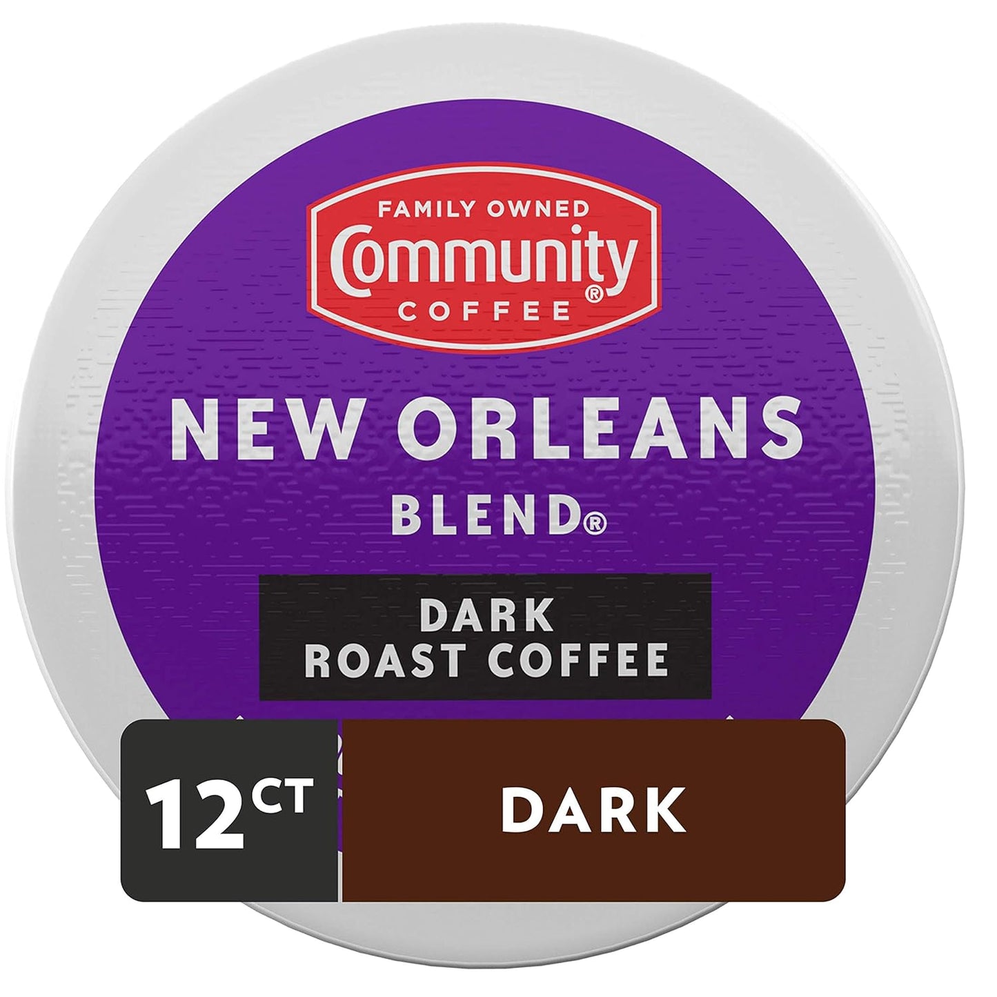 Community Coffee New Orleans Blend 12 Count Coffee Pods, Special Dark Roast, Compatible with Keurig 2.0 K-Cup Brewers, 12 Count (Pack of 1)