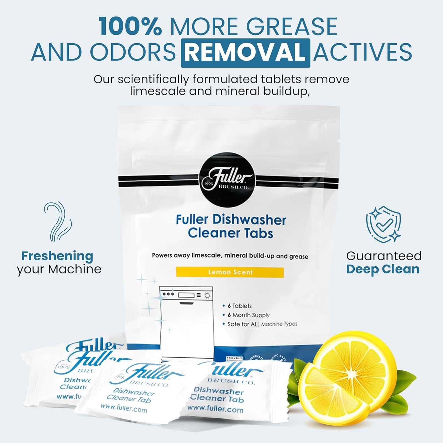 Fuller Dishwasher Cleaner Tabs - Lemon Scent (2)