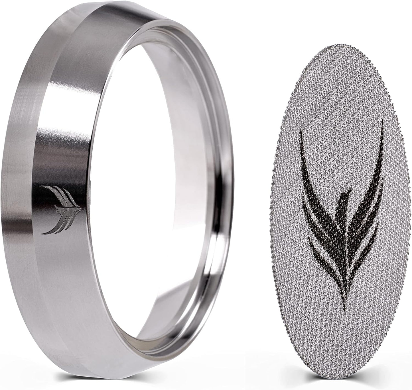 54mm Espresso Dosing Funnel and Puck Screen Set Magnetic Coffee Dosing Ring And Filter for Portafilters Compatible with 54 mm Breville Portafilter Basket Premium Espresso Machine Accessories