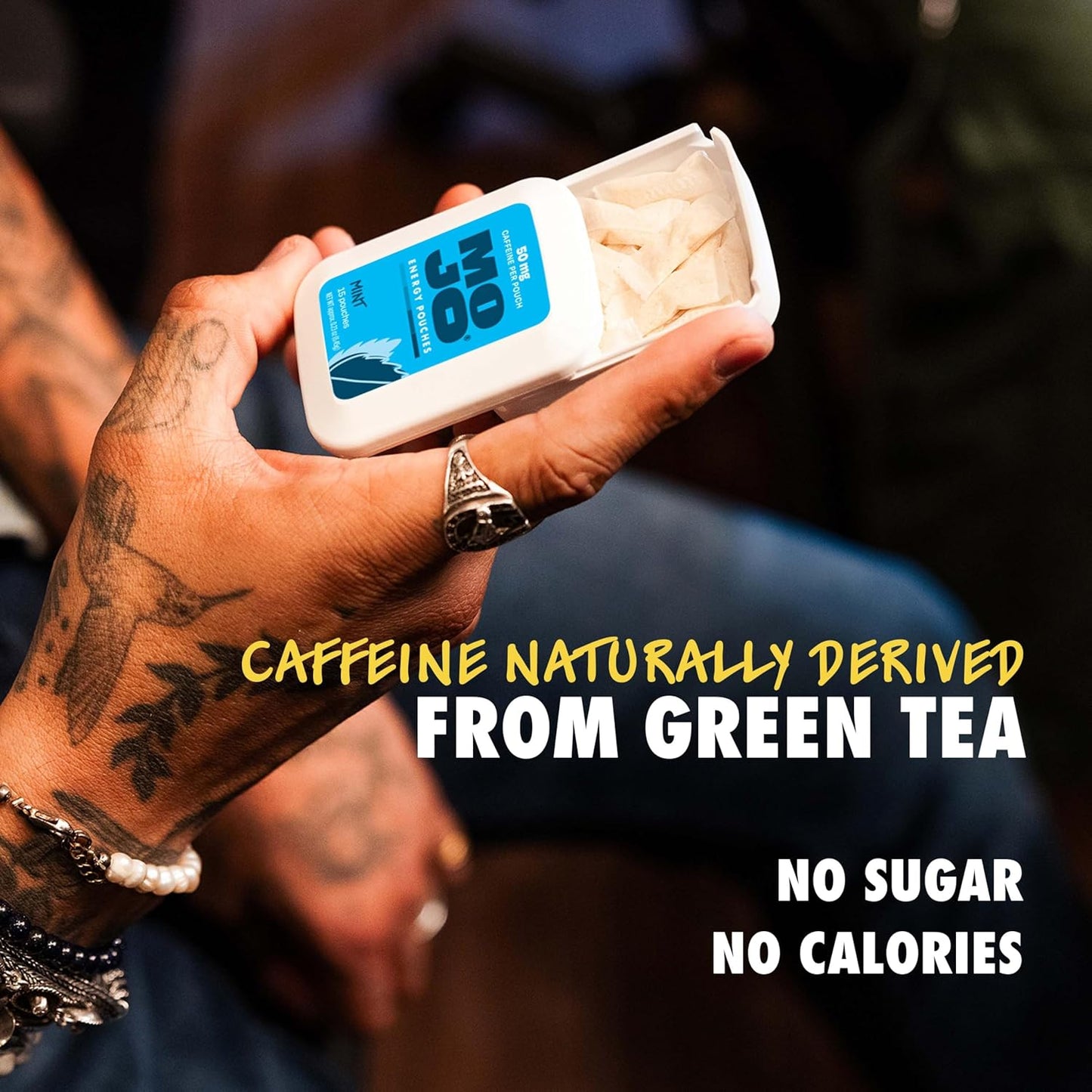 MOJO Energy Pouches Mint Flavor, 50 mg per Caffeine Pouch, 15 Pouches, 5-Pack