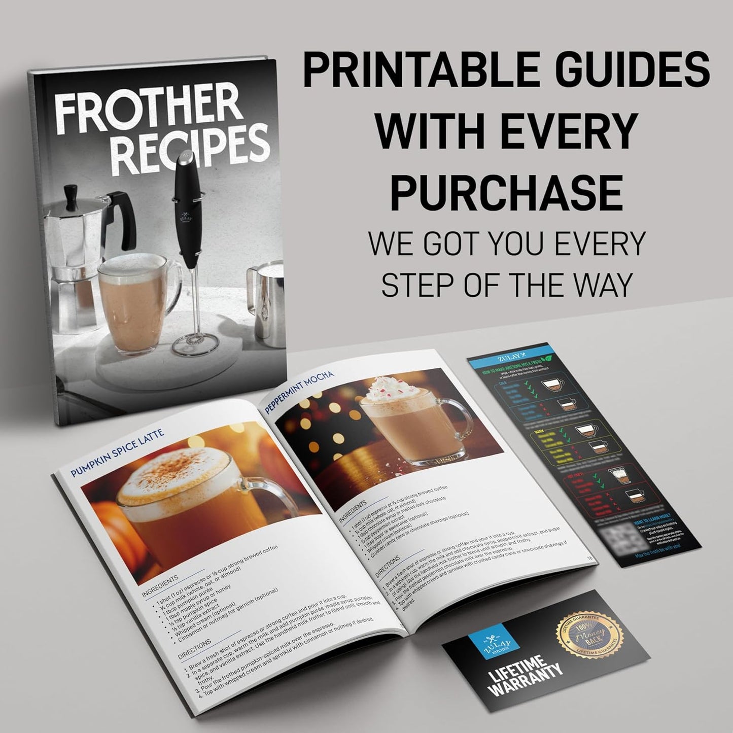 Zulay Kitchen Powerful Milk Frother Wand - Ultra Fast Handheld Drink Mixer - Electric Whisk Foam Maker for Coffee, Lattes, Cappuccino, Matcha & Creamer - Lime N Red