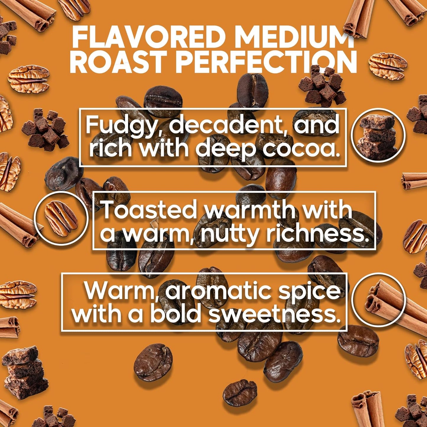 Sarasota K-Cup Coffee Pods | Medium Roast Flavored Coffee | Cinnamon Pecan Brownie | Single Serve for Keurig Brewers | Gourmet, Low Acid, Mold Free | 24 Count