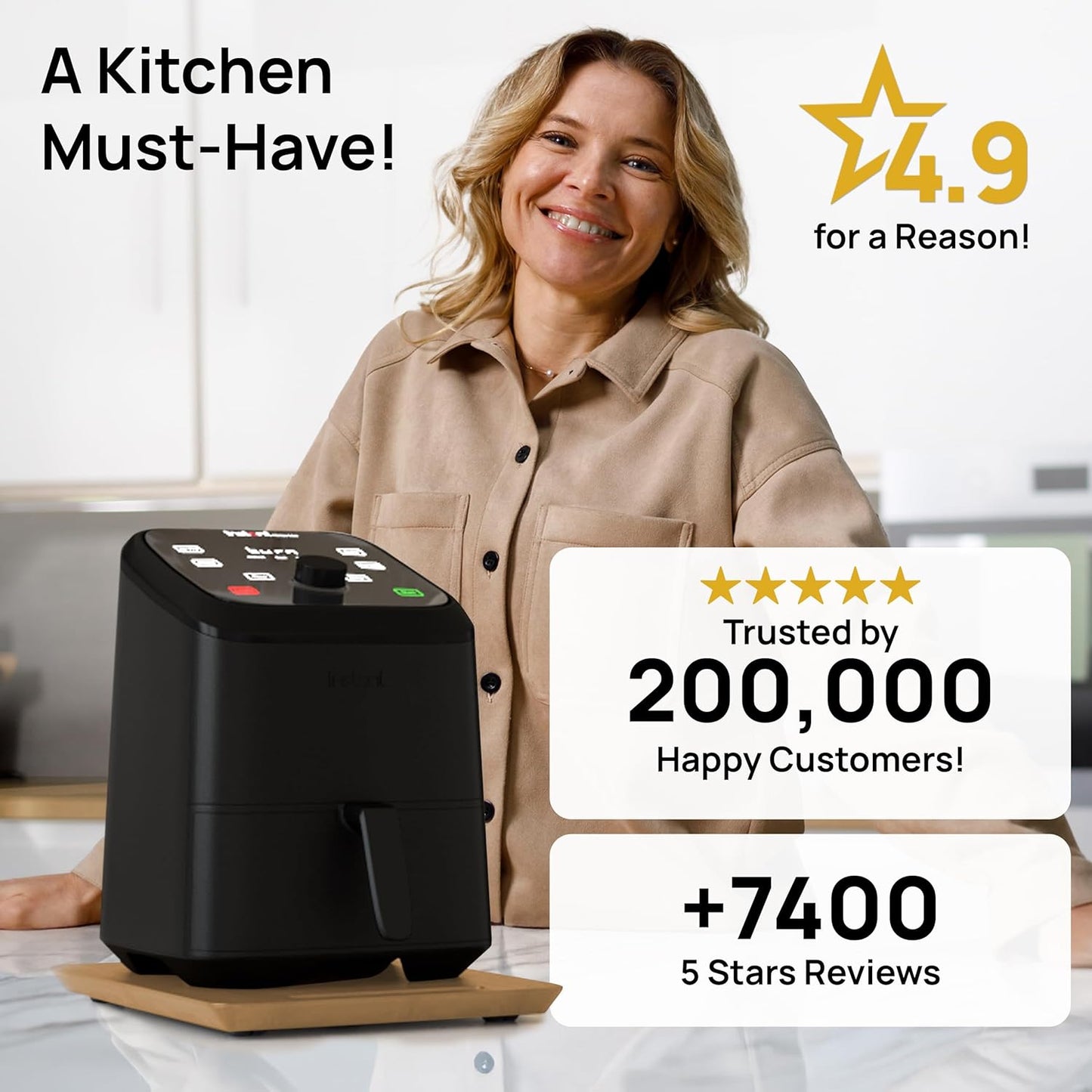 Ibyx Elegant Sliding Tray for Your Coffee Maker & Heavy Kitchen Appliances - Sturdy, Slides Easily from Under The Cabinet (Natural, 9.5”W x 14”D)