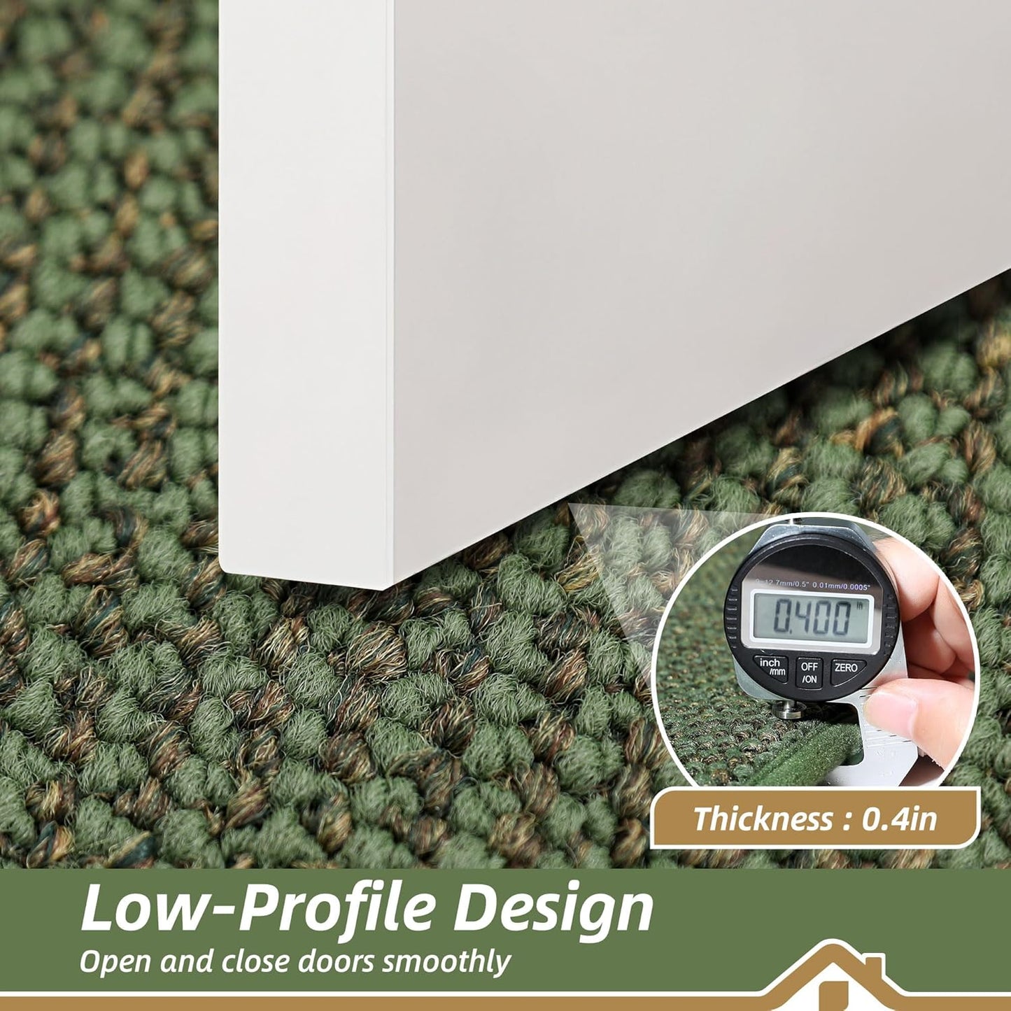 BEQHAUSE Dirt Trapper Door Mat 32" x 48", Non-Slip Washable Doormats Entrance Mat, Dirt Resistant and Absorbent Welcome Mat, Low Profile Floor Mats for Front Back Door and Entryway, Green