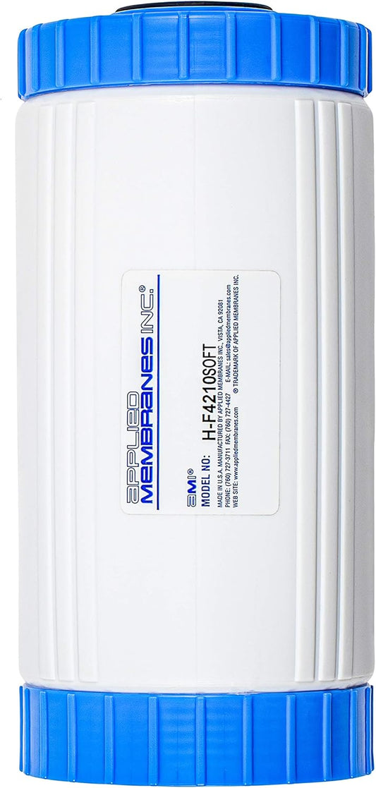 APPLIED MEMBRANES INC. Water Softening Filter Cartridge, Ion Exchange Filter Softens Water | Great for Appliances and Washing Machines | 4.5" x 10"